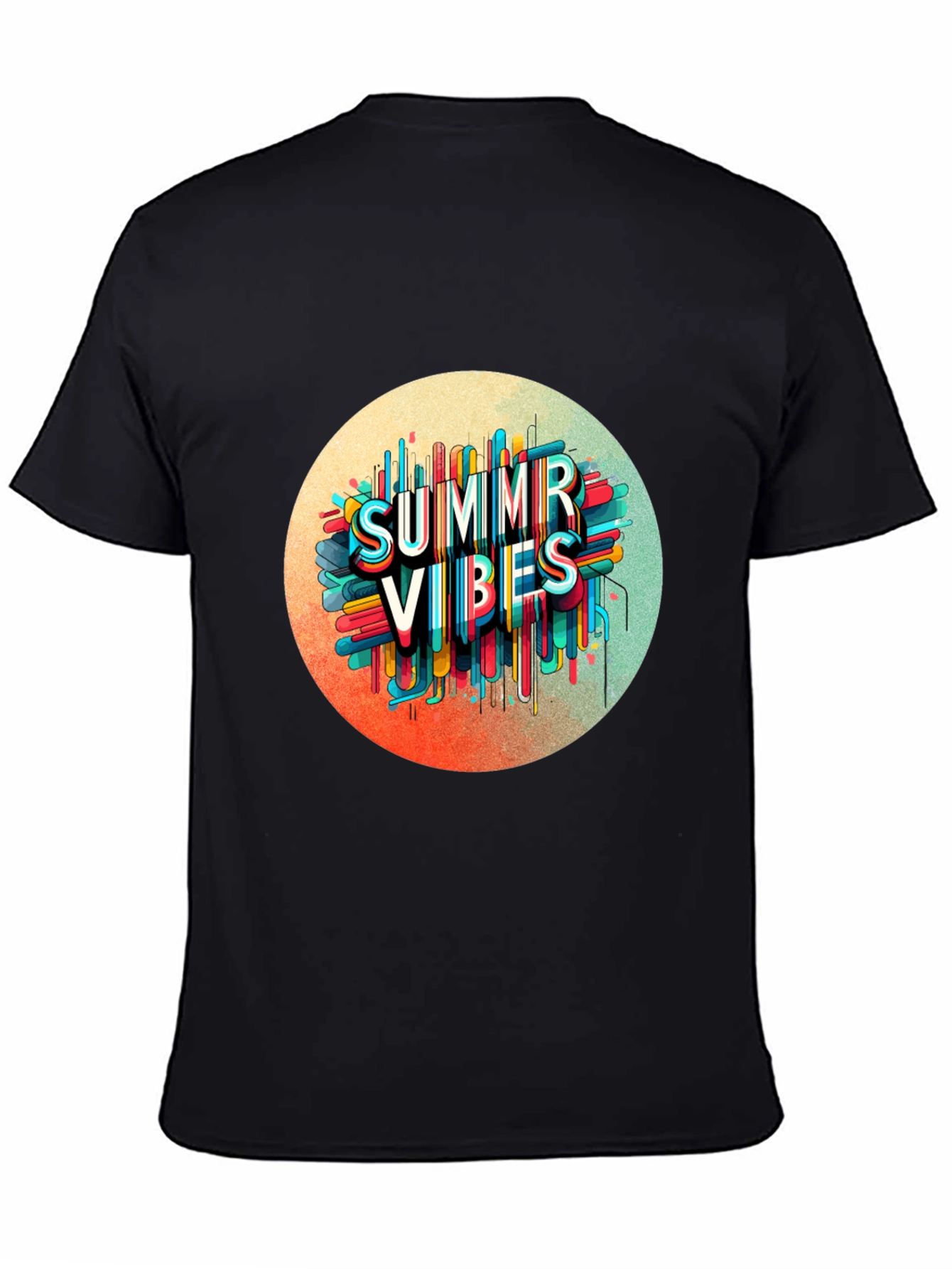 Black Summer Vibes Graphic Tee - Trendy Black T-Shirt view 4