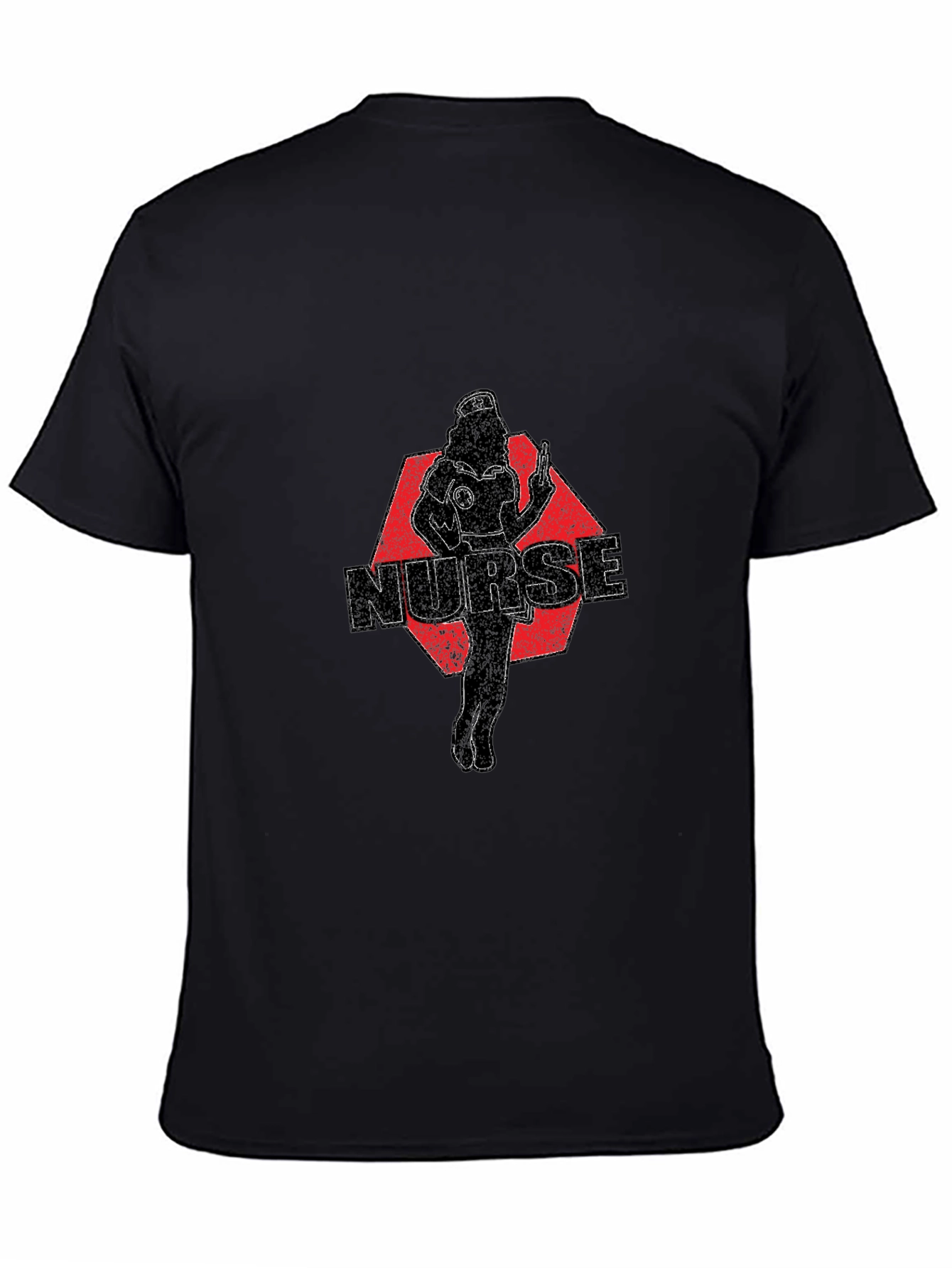 Black Nurse Graphic Tee - Black Unisex T-Shirt view 4