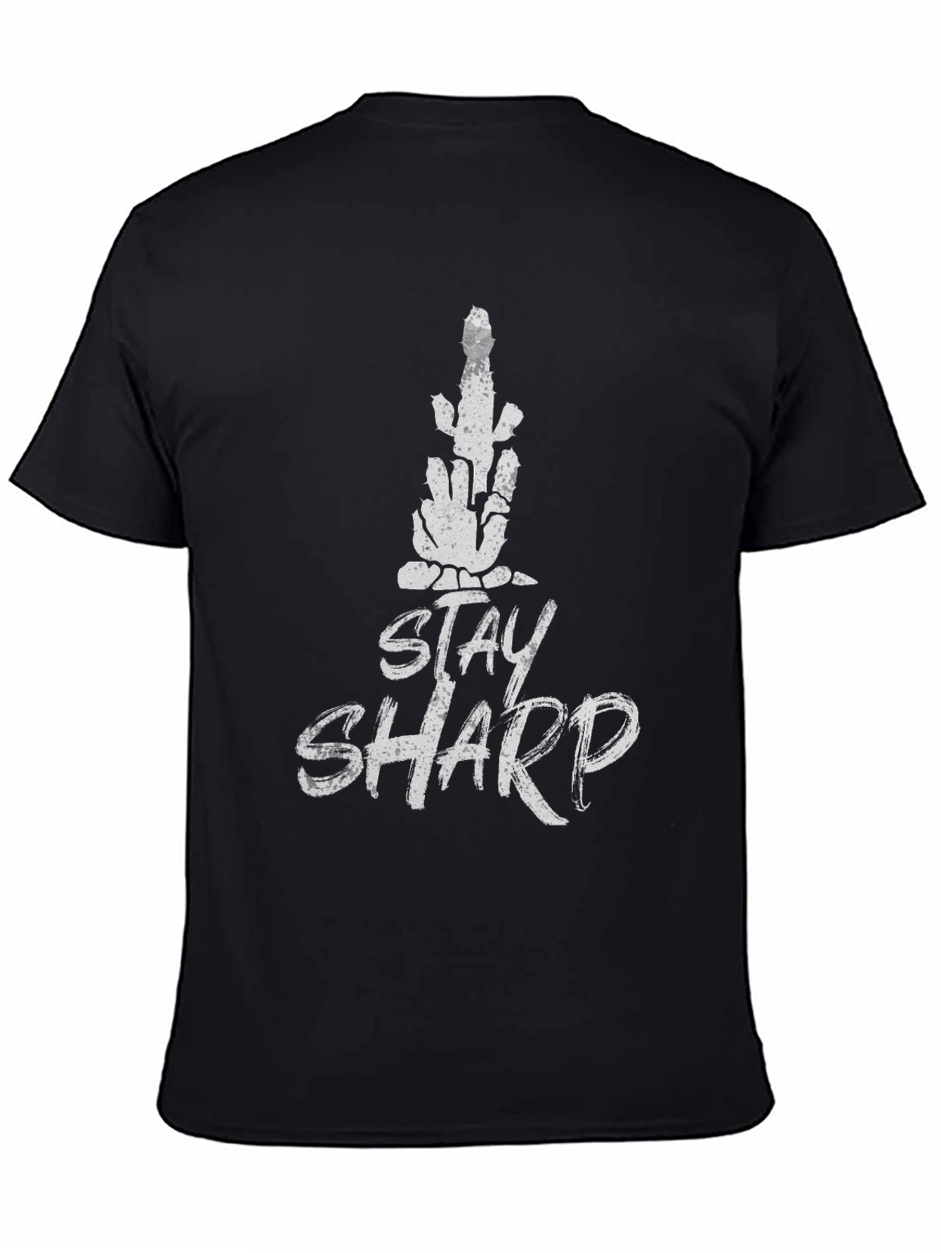Black Stay Sharp Graphic T-Shirt - Mens Casual Tee view 4
