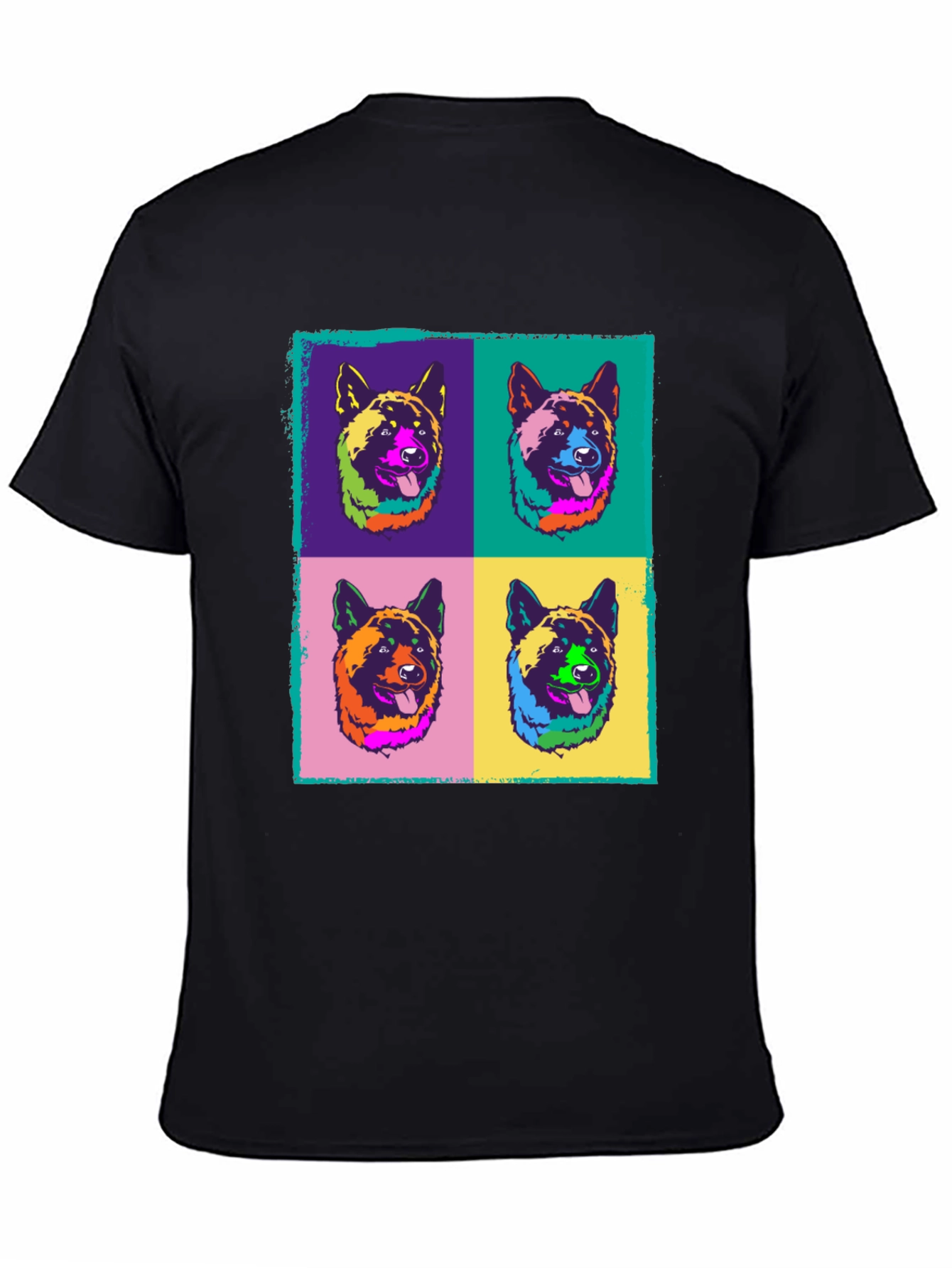 Black Pop Art Dog T-Shirt view 4