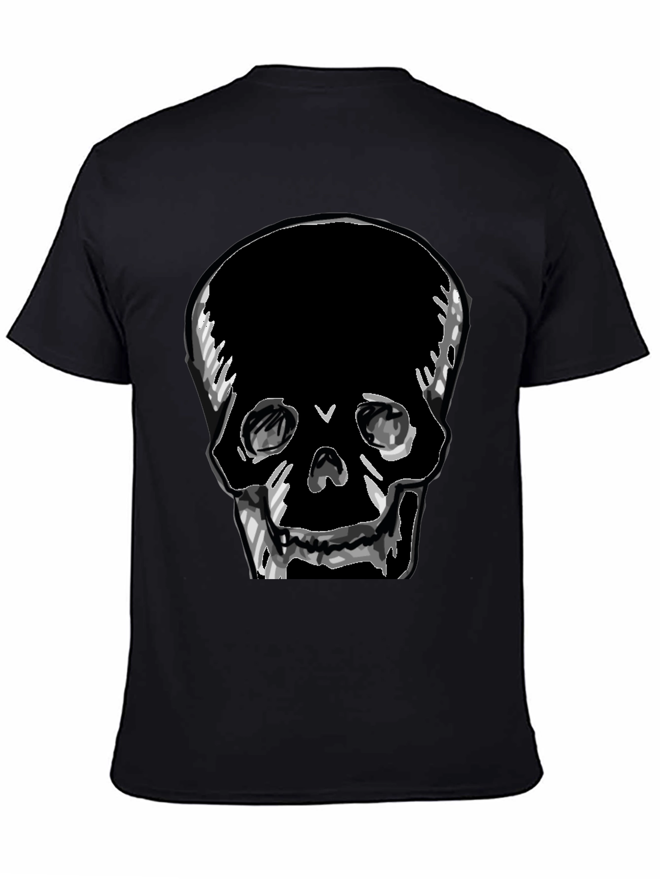 Black Skull Graphic Tee - Men's Black T-Shirt view 4