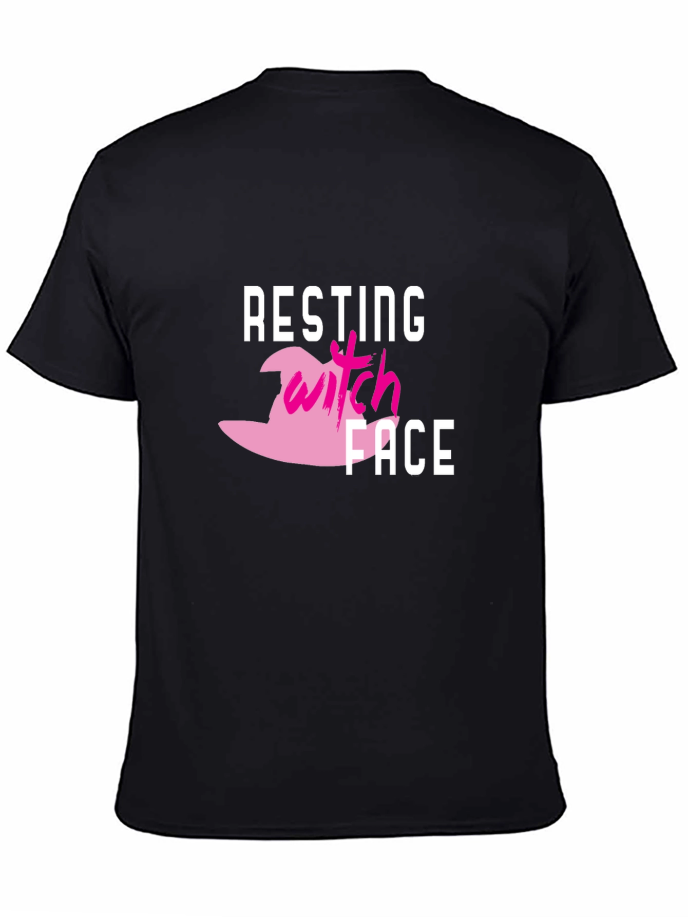 Black Resting Witch Face Graphic T-Shirt - Halloween Tee view 4