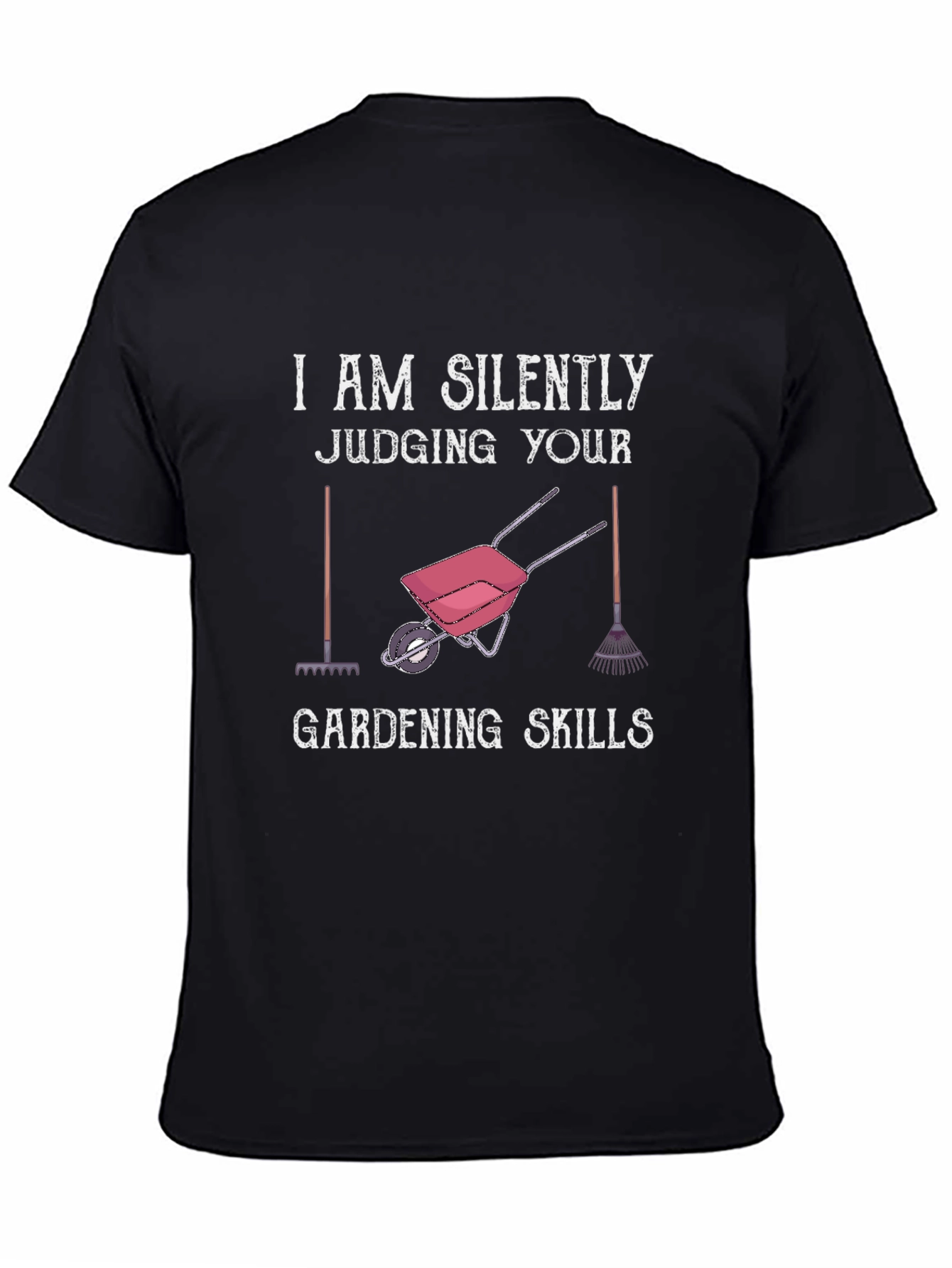Black Funny Gardening Skills T-Shirt view 4