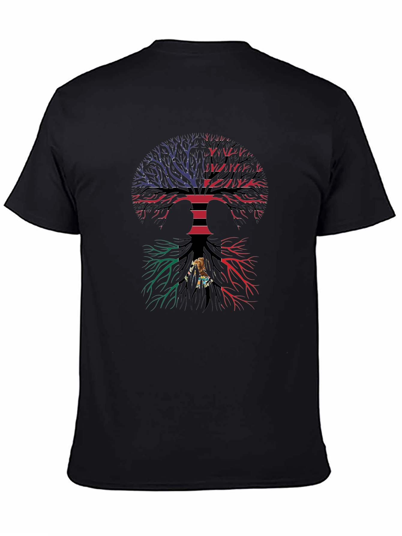 Black Tree of Life Graphic Tee - Black Cotton Blend view 4