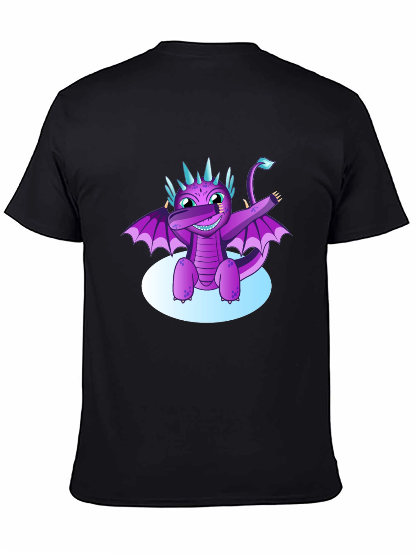 Black Dabbing Dragon Graphic Tee - Cool Black T-Shirt view 4