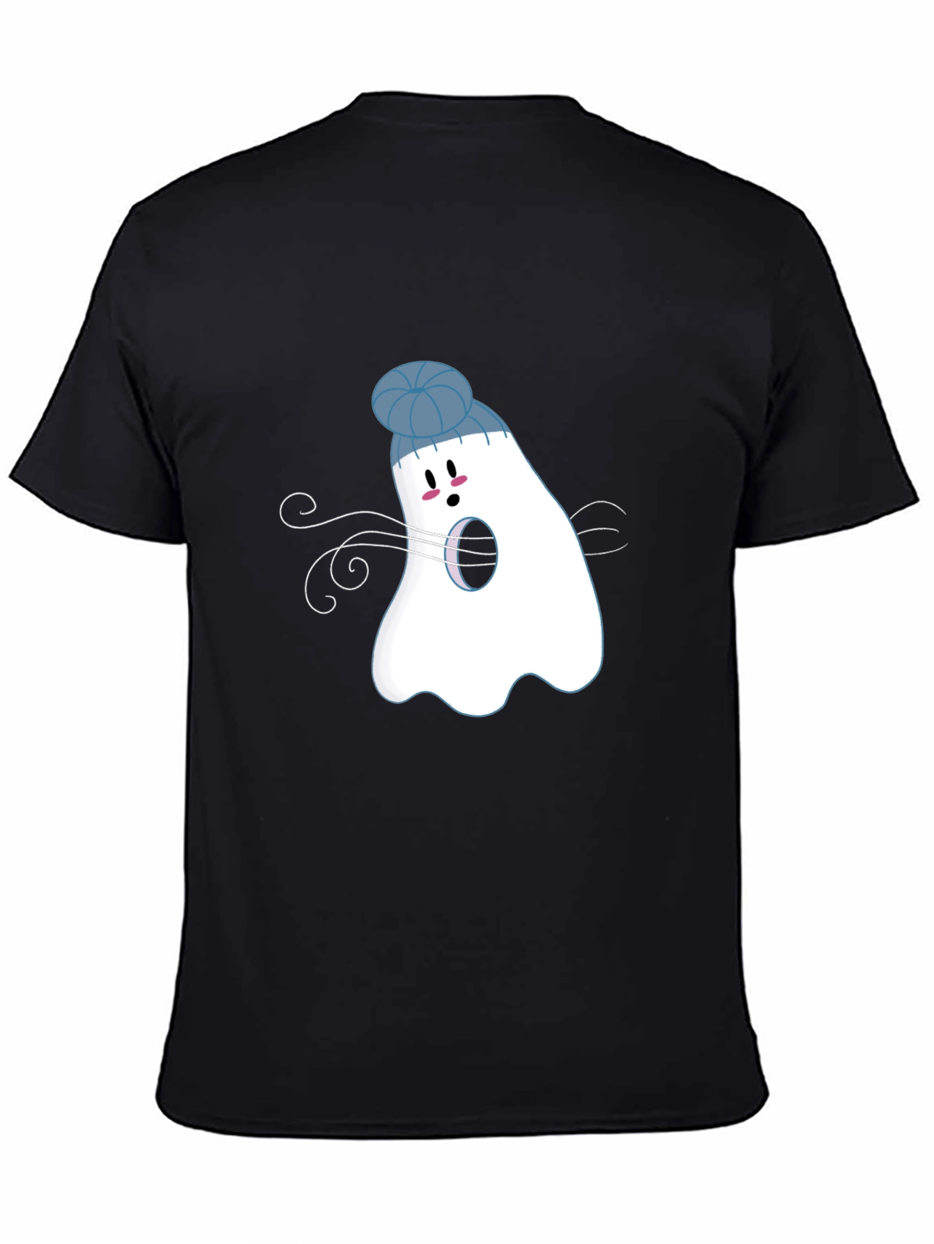 Black Ghost with Beanie T-Shirt: Spooky Season view 4