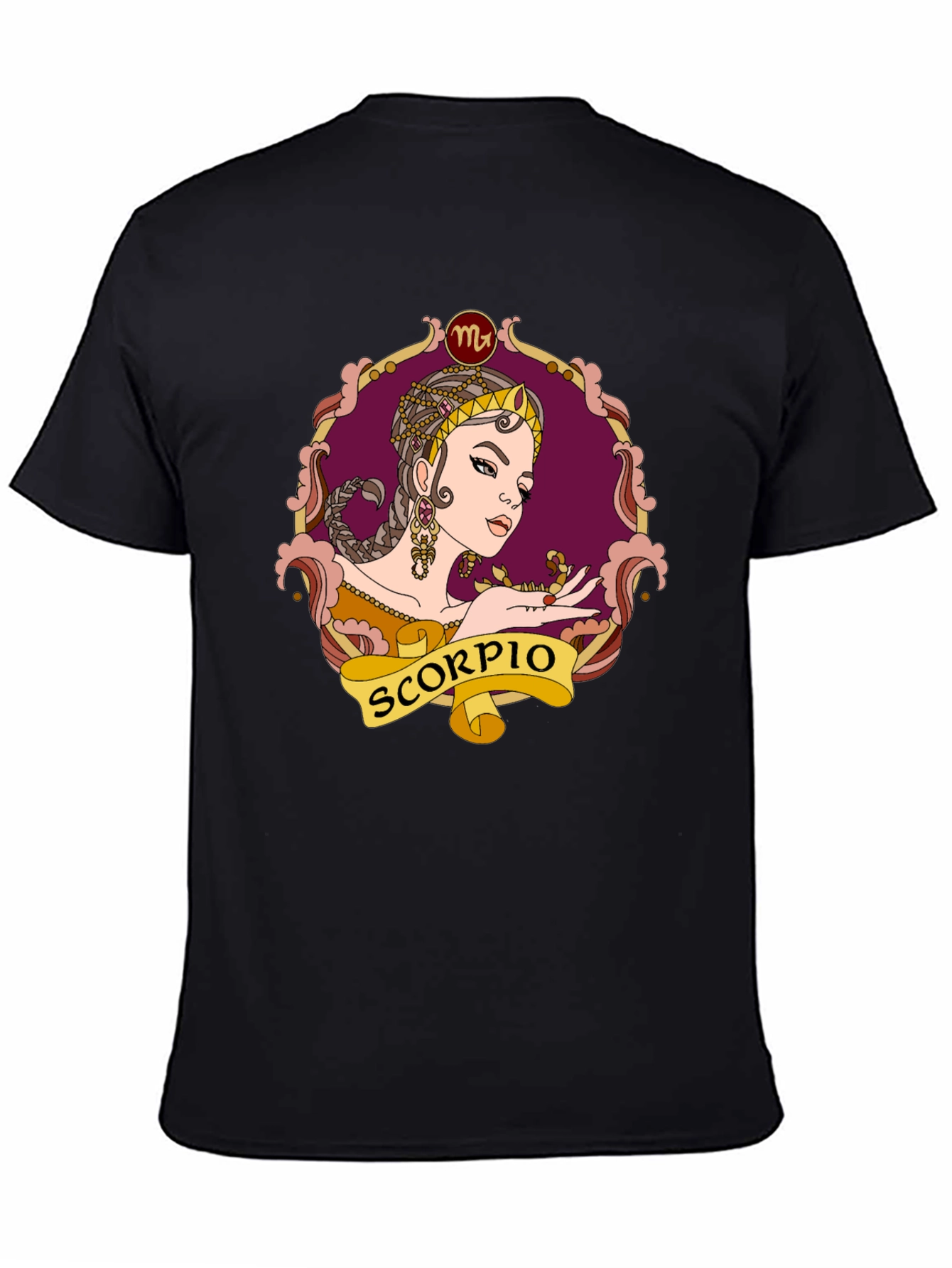 Black Scorpio Zodiac T-Shirt, Woman Design view 4