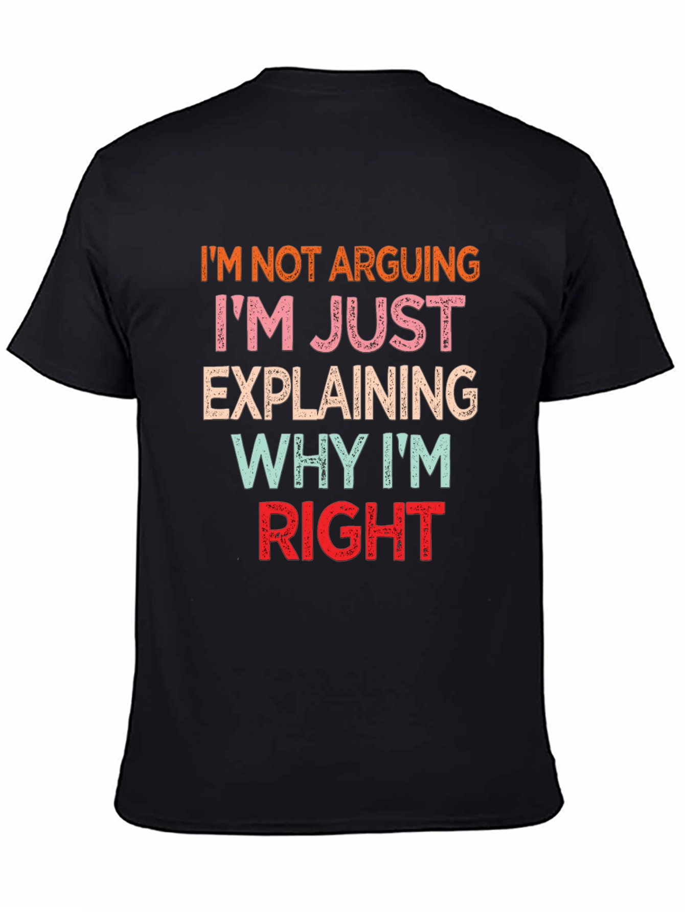 Black Funny Argument Explanation T-Shirt view 4