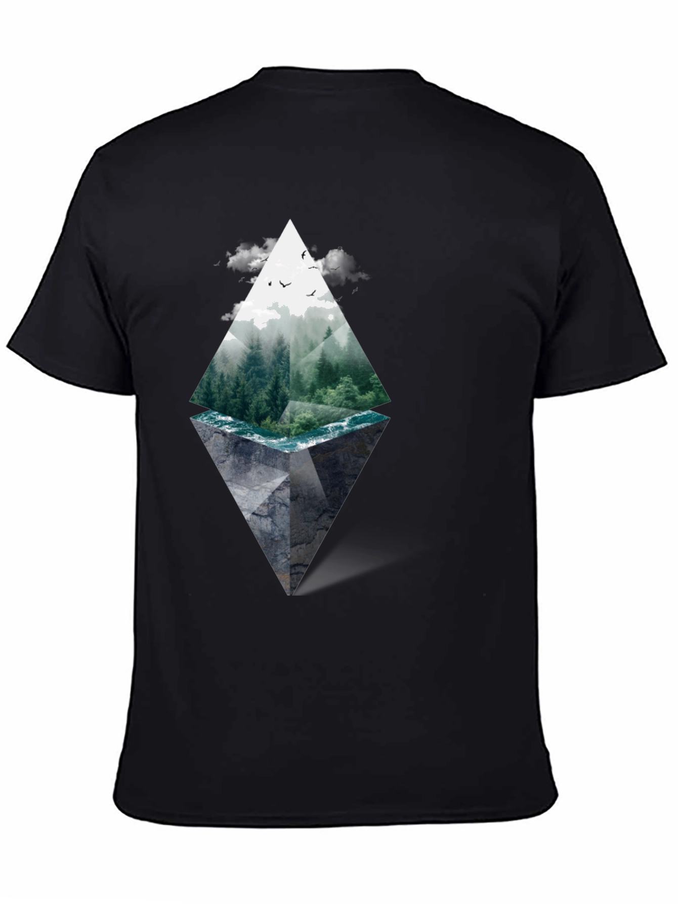 Black Nature Diamond Graphic Tee - Black view 4