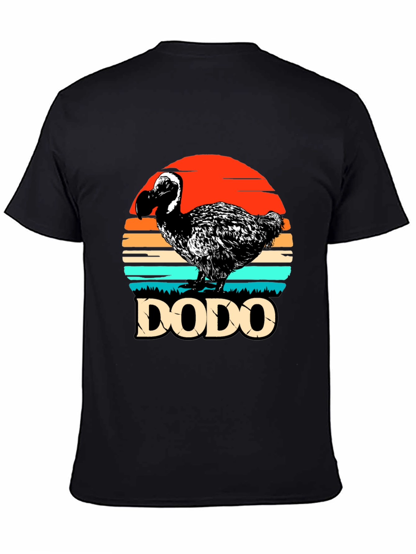 Black Retro Dodo Bird T-Shirt view 4