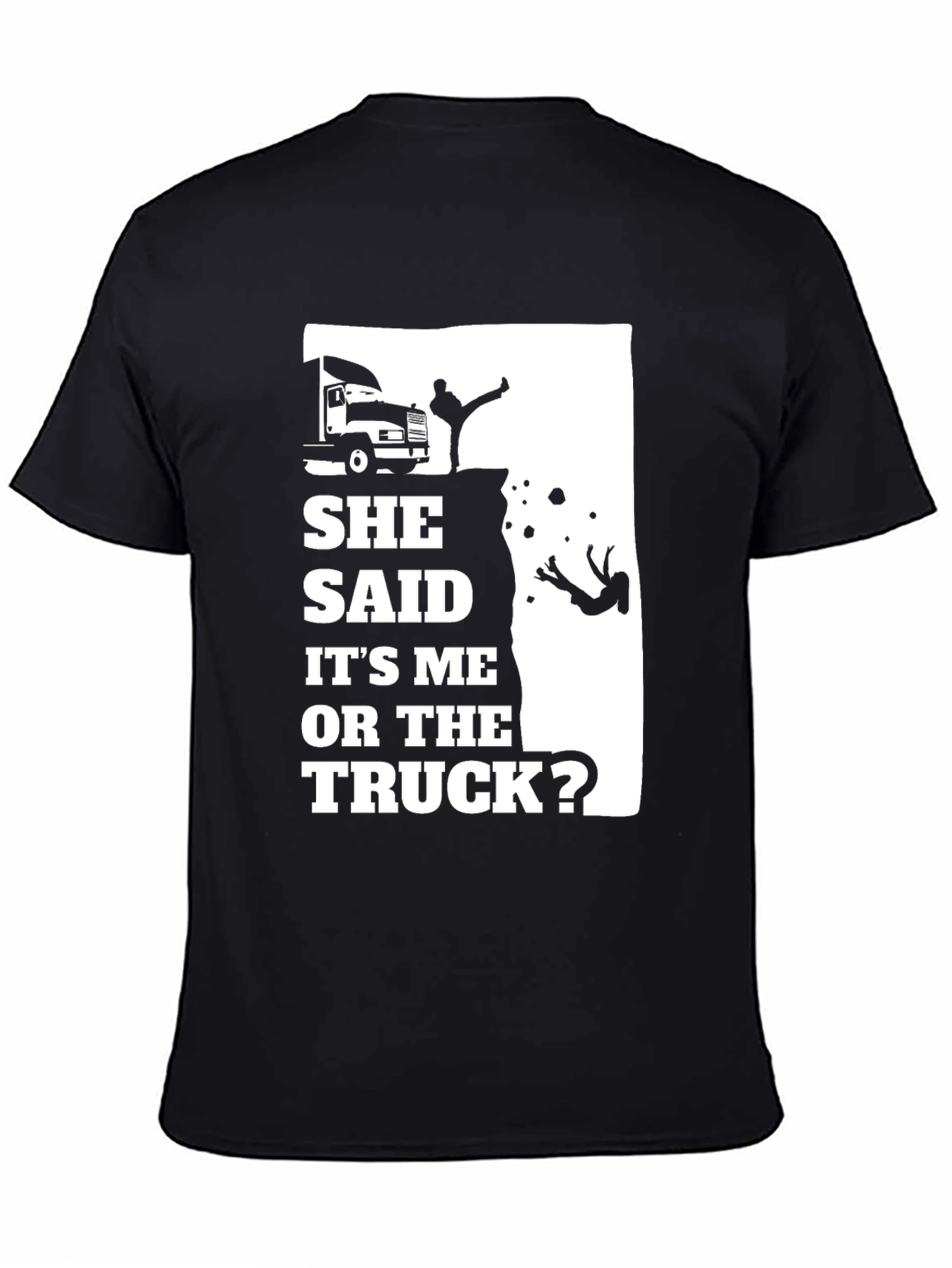 Black Trucker Choice T-Shirt - Funny Cliff Design view 4