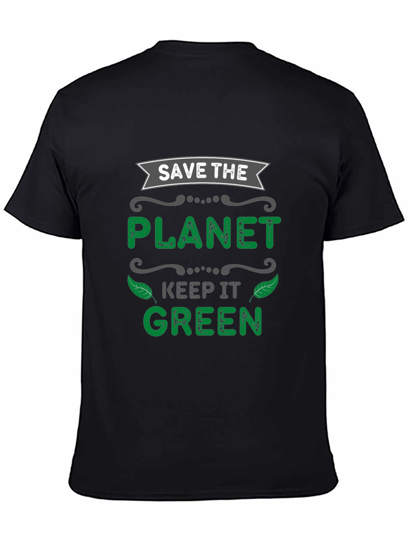 Black Eco-Friendly Save the Planet Graphic Tee view 4