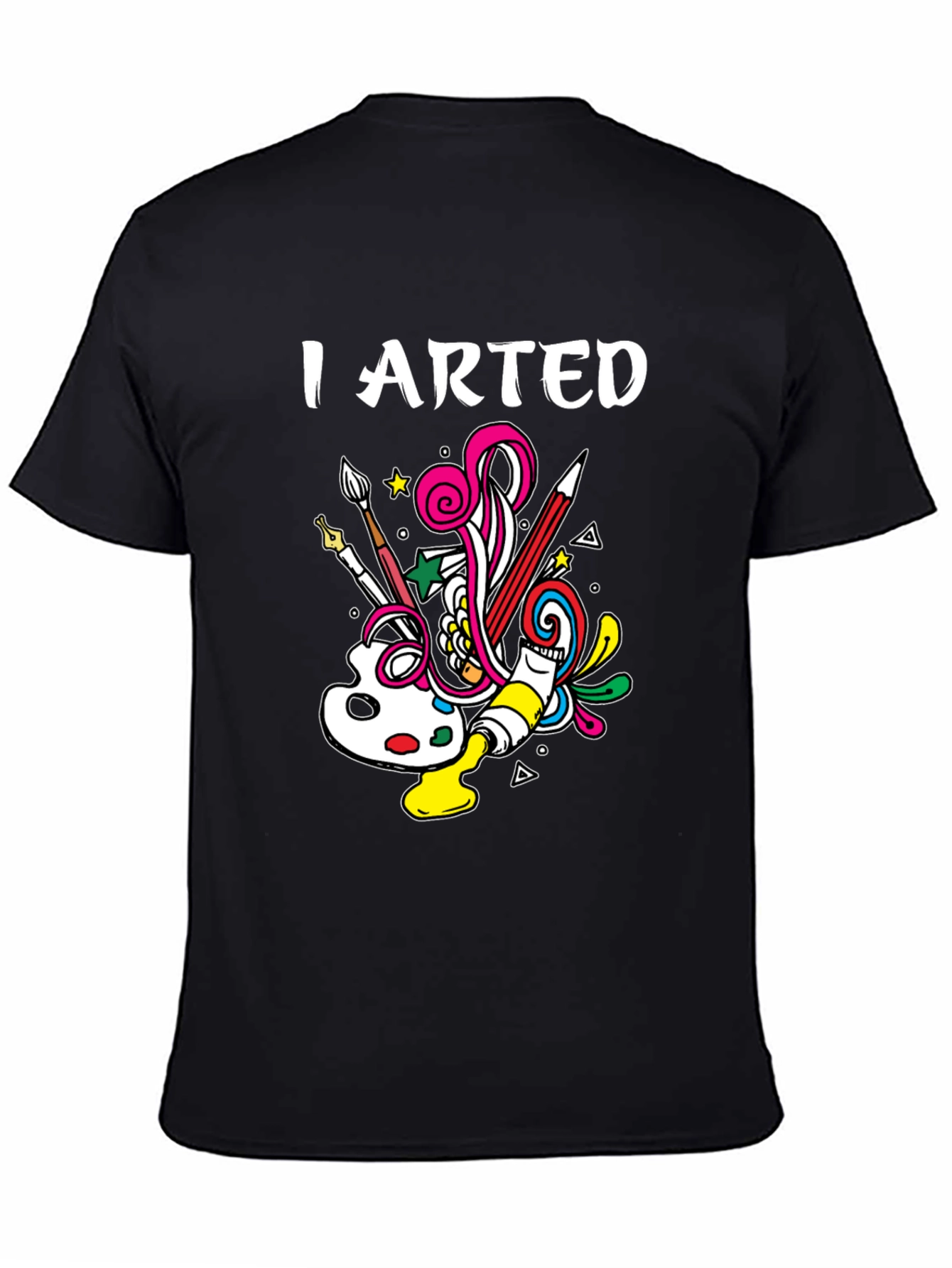 Black I Arted T-Shirt - Creative Design view 4