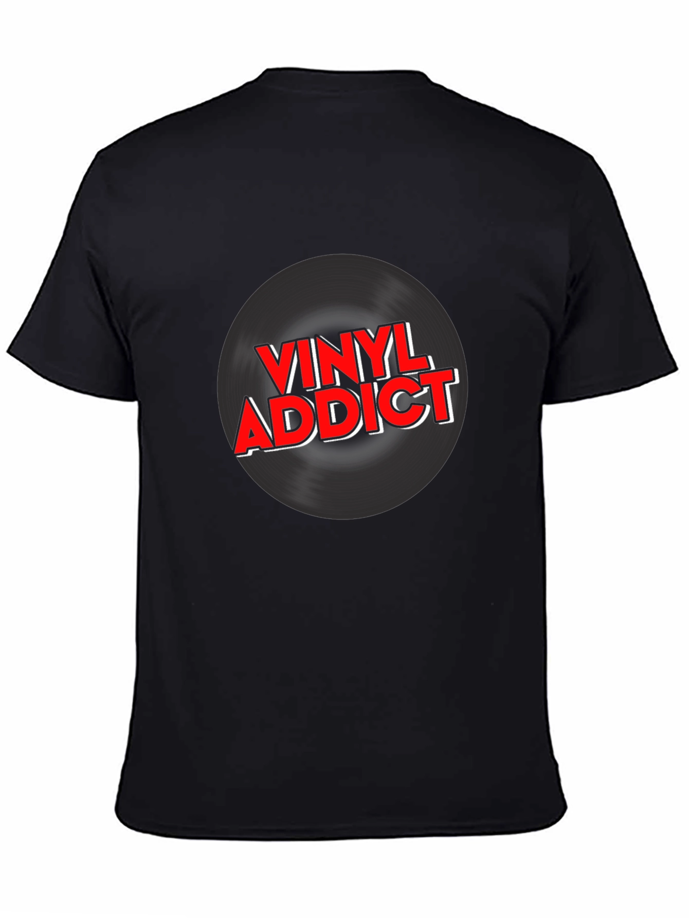 Black Vinyl Addict Graphic T-Shirt - Black view 4