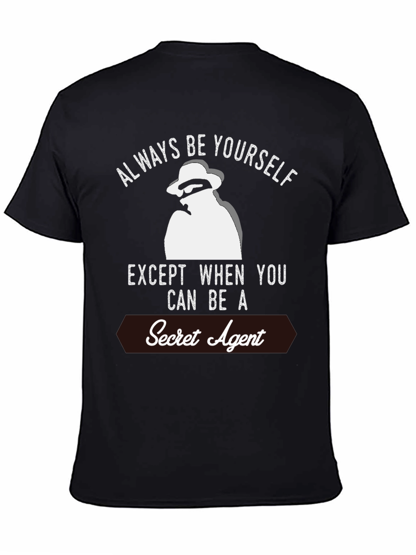 Black Secret Agent Graphic T-Shirt - Always Be Yourself Tee view 4