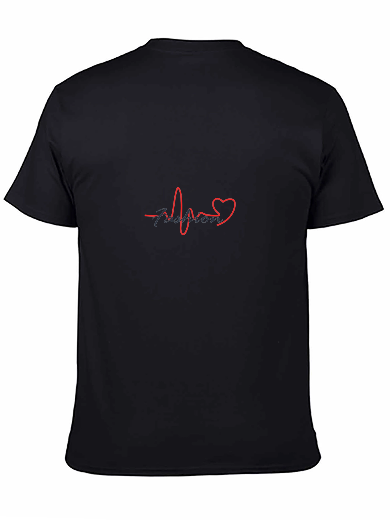 Black Fashion Heartbeat T-Shirt - Stylish & Trendy view 4