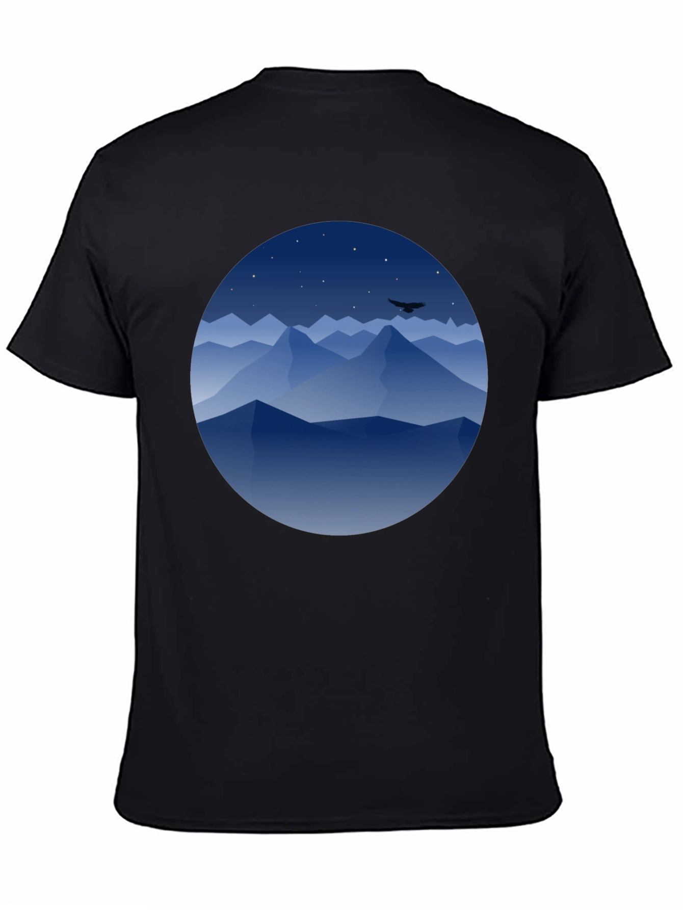 Mountains at Night Graphic Tee - Black - 4