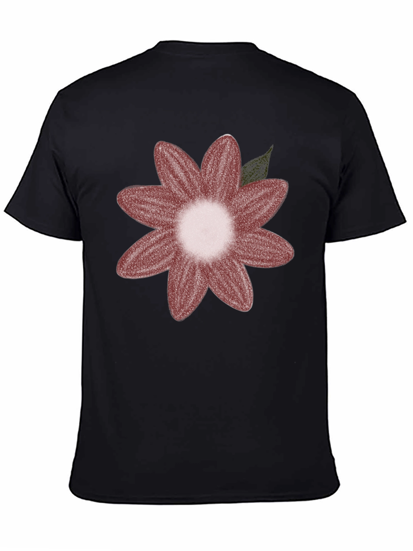 Black Floral Graphic Tee - Black Cotton Blend view 4
