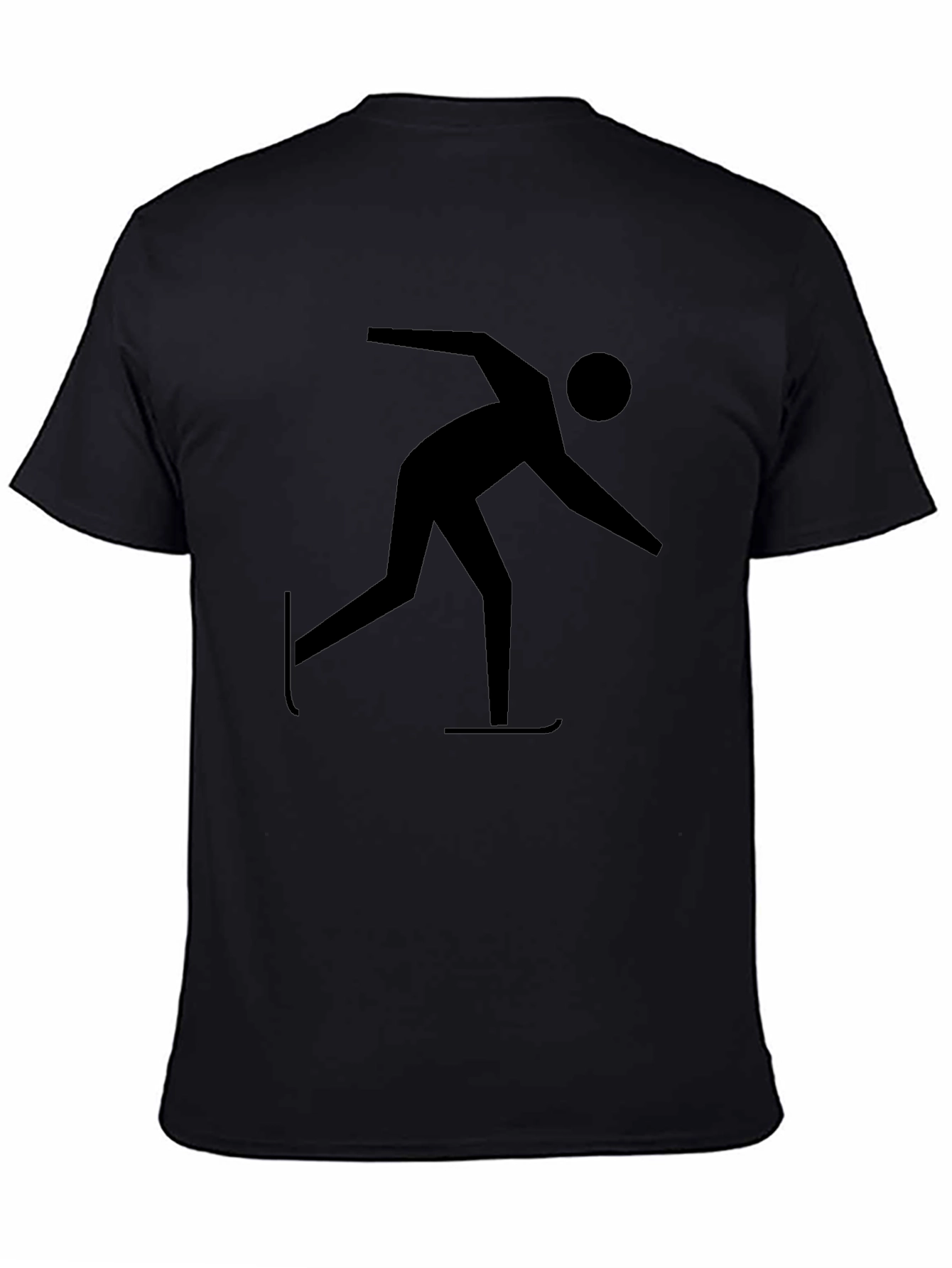 Black Speed Skating Graphic Tee - Black Cotton Blend view 4