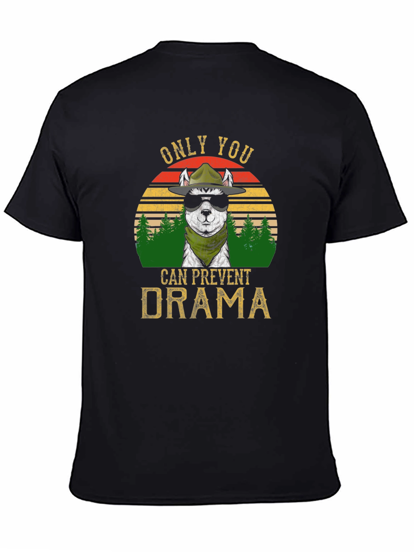 Black Only You Can Prevent Drama T-Shirt view 4