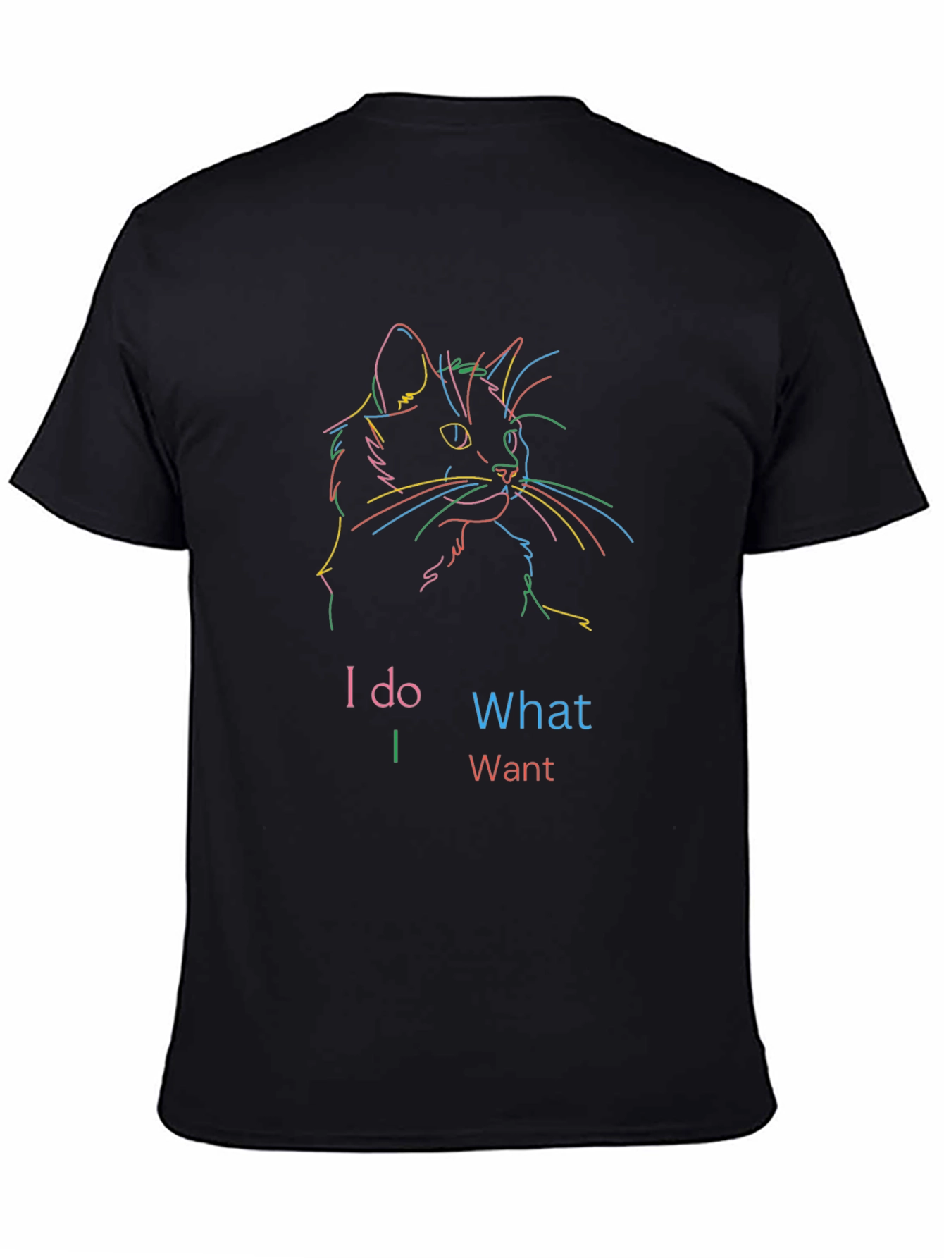Black I Do What I Want Cat Graphic T-Shirt view 4