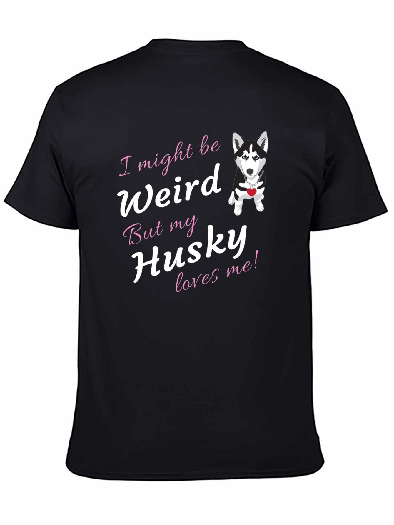 Black Weird Husky Lover T-Shirt view 4