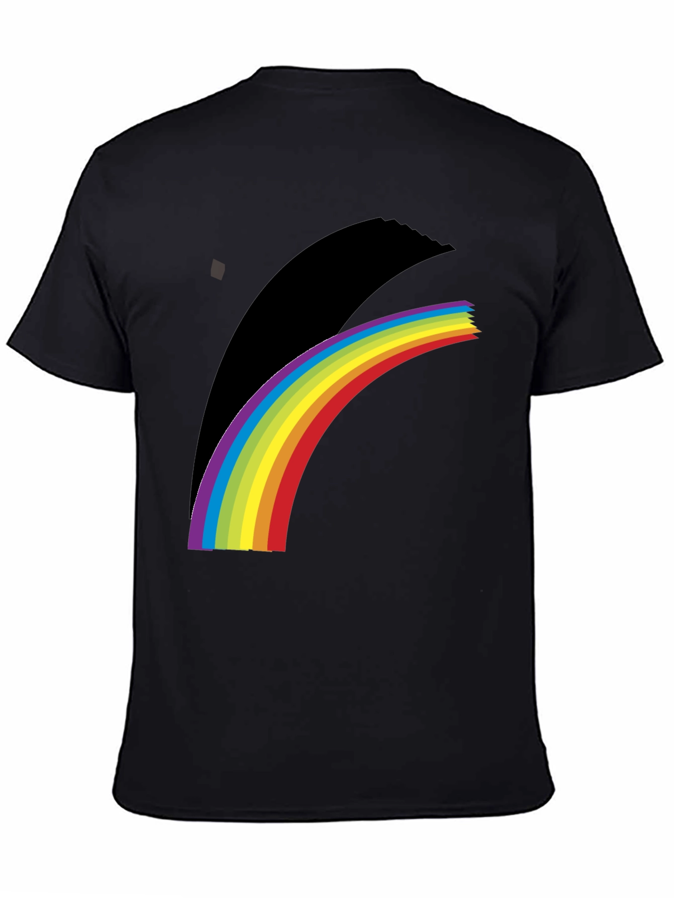 Black Rainbow Prism Graphic Tee - Soft Cotton Blend view 4