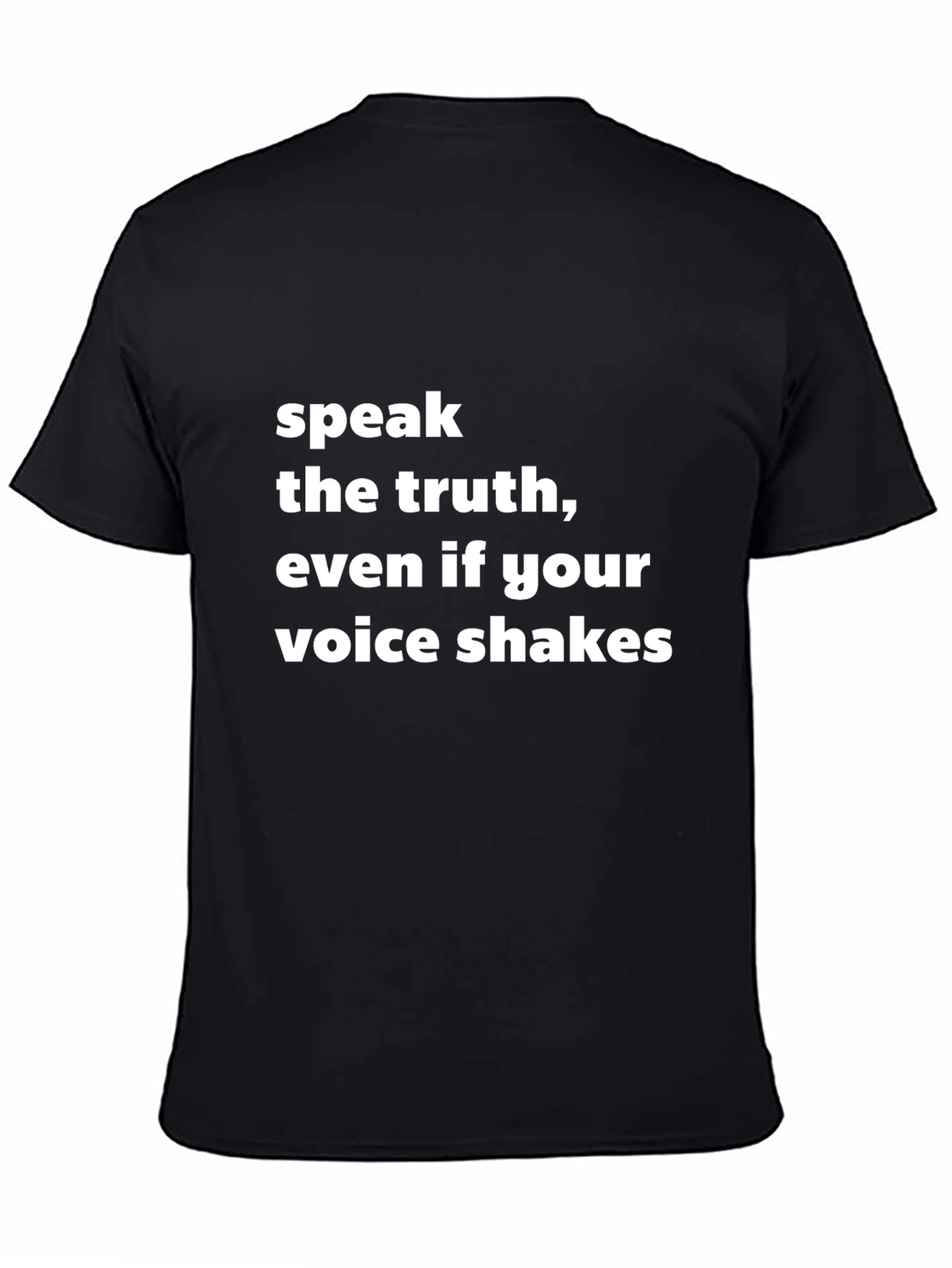 Black Truth Speak Tee - Motivational Black T-Shirt view 4