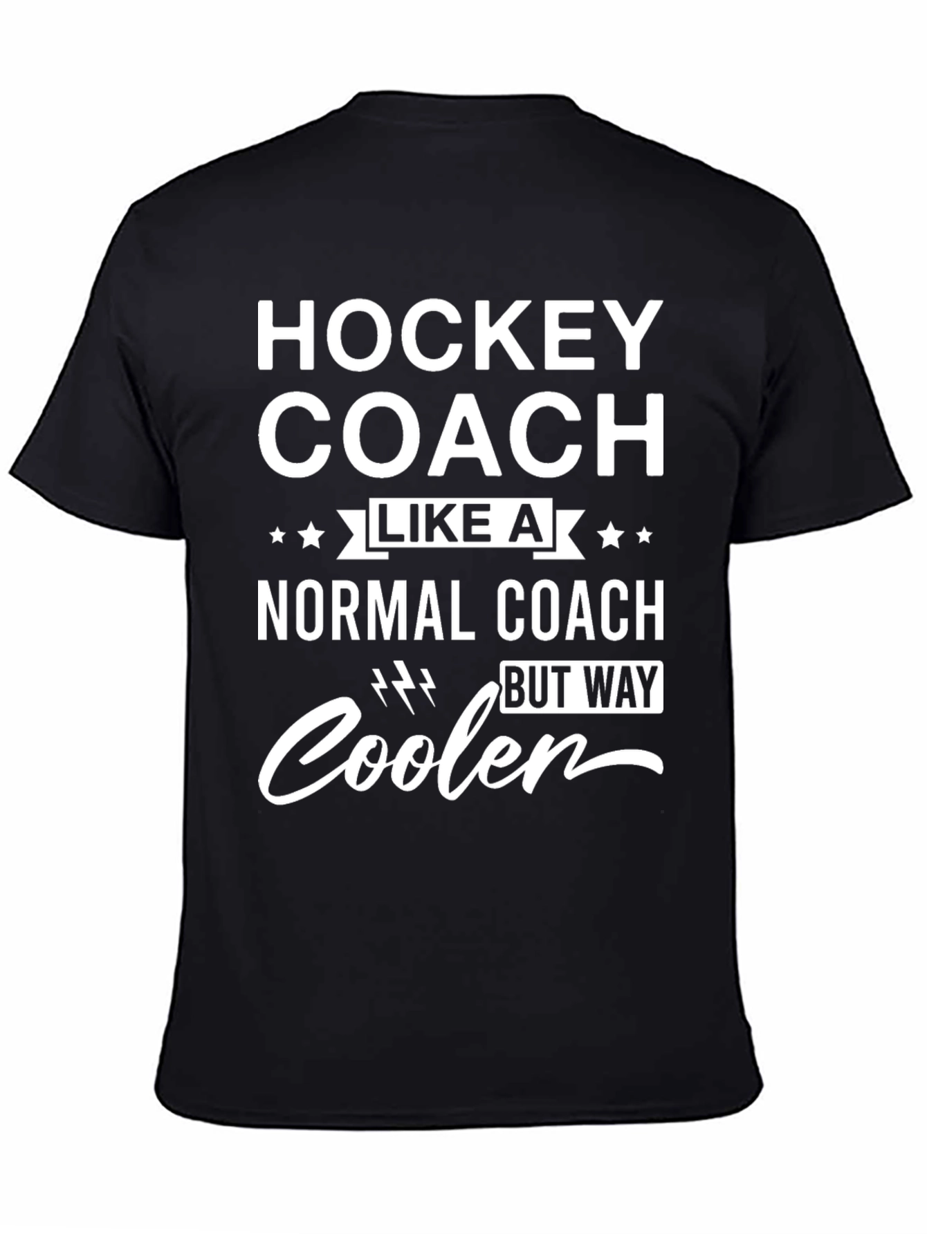 Black Hockey Coach T-Shirt - Cooler Than Normal view 4