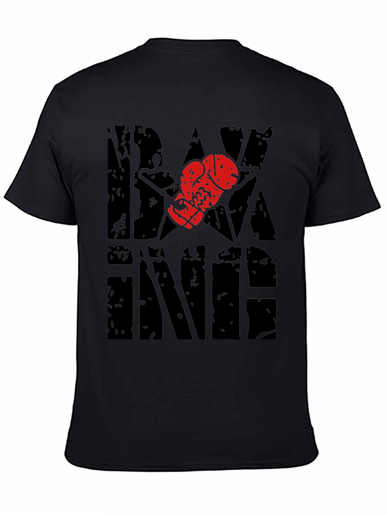 Black Boxing T-Shirt with Glove Graphic view 4