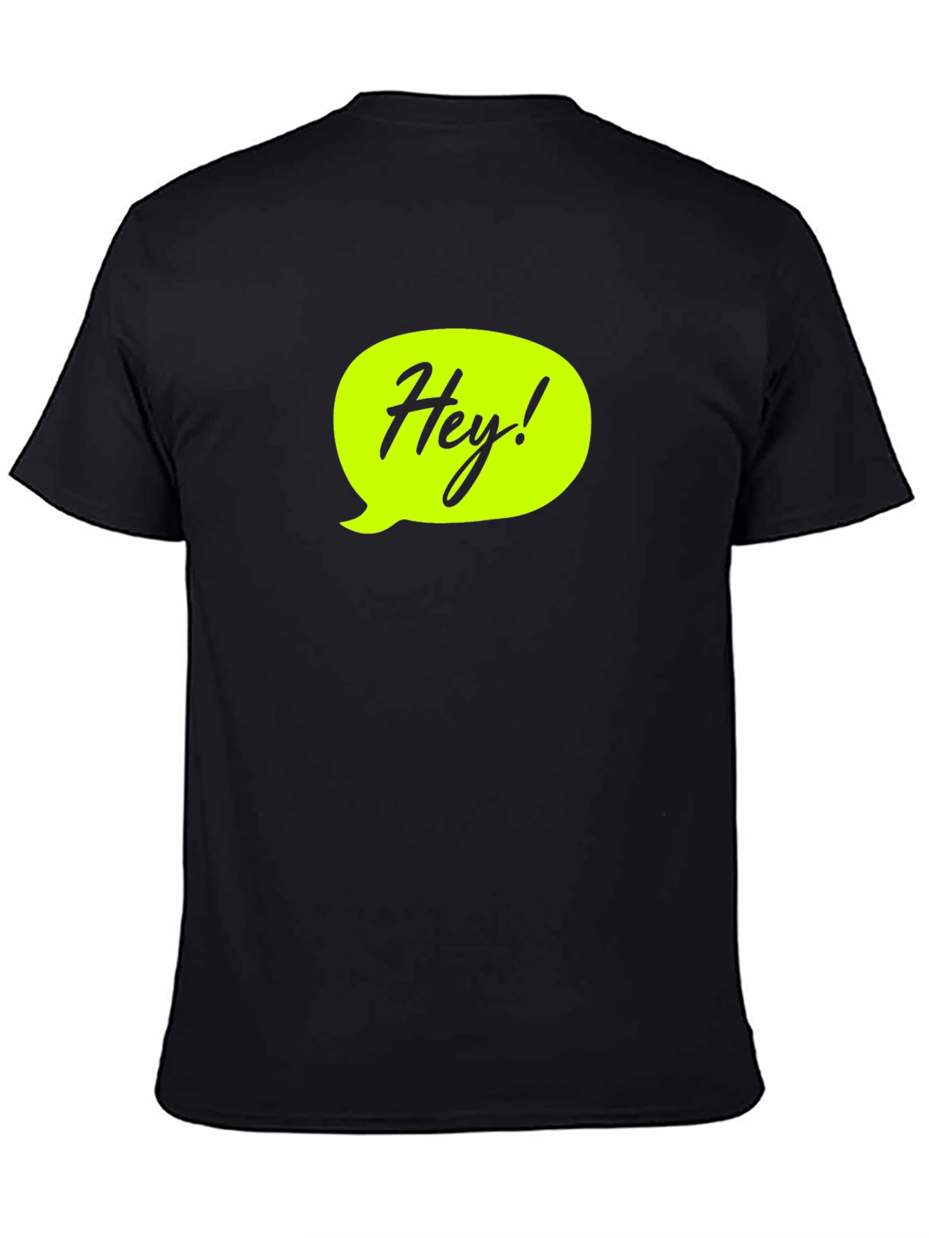 Black Hey! Black Graphic T-Shirt - Casual & Stylish view 4