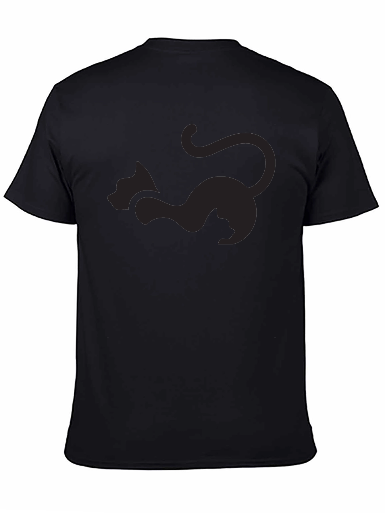 Black Black Cat Silhouette T-Shirt - Sleek and Stylish Design view 4