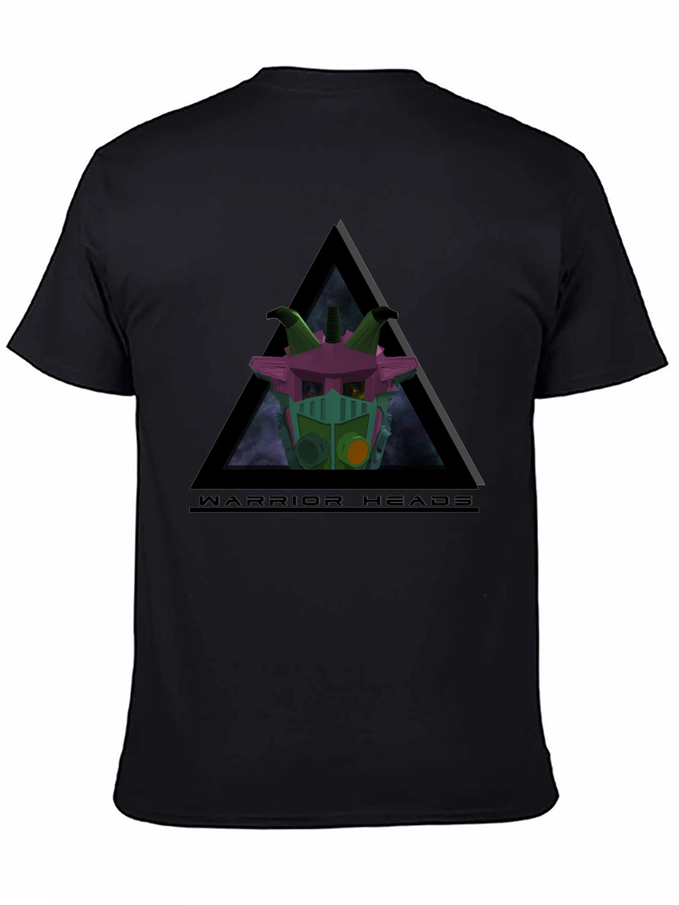 Black Warrior Heads Graphic T-Shirt - Sci-Fi Design view 4