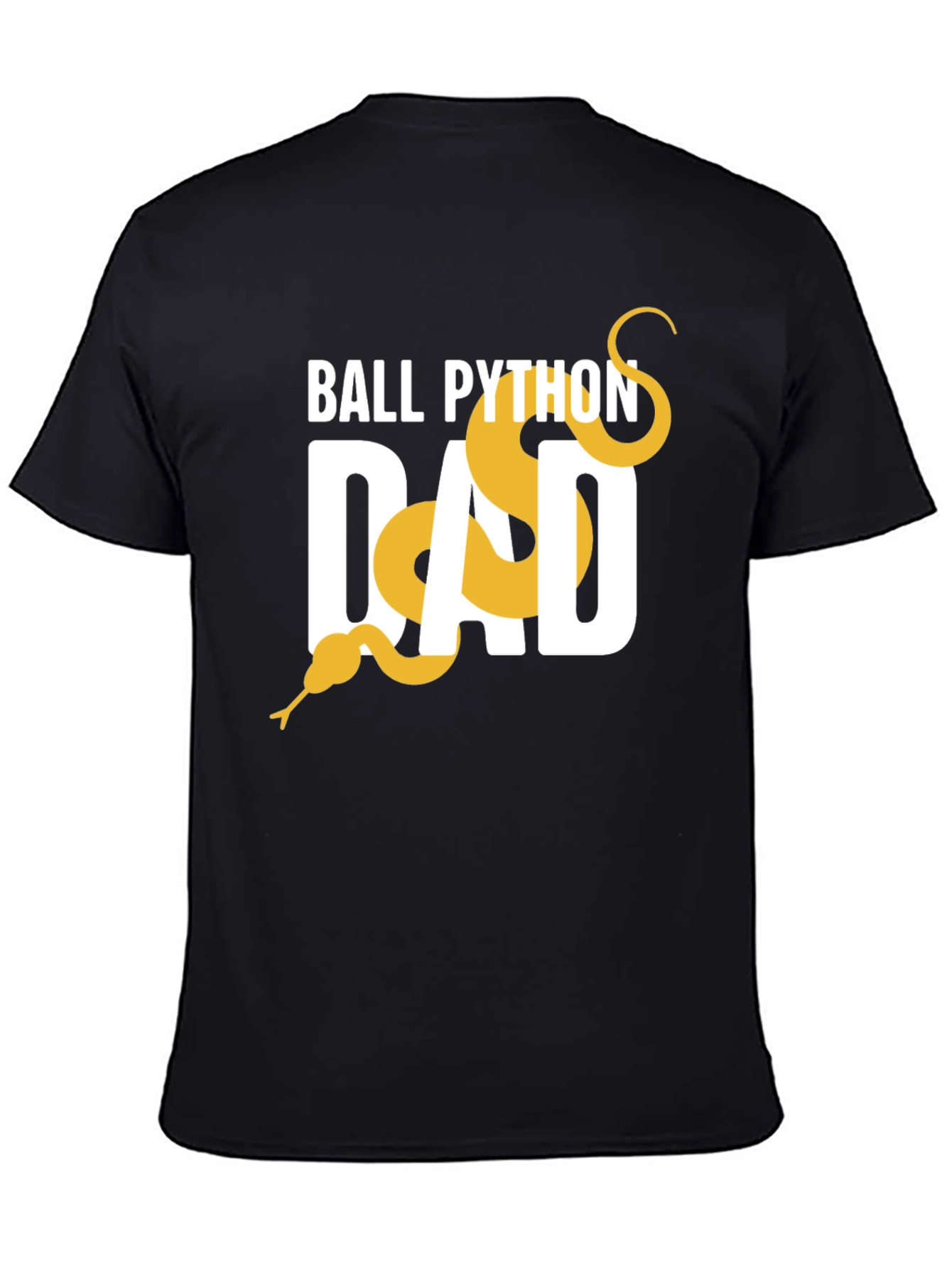 Black Ball Python Dad Graphic Tee - Black Cotton T-Shirt view 4