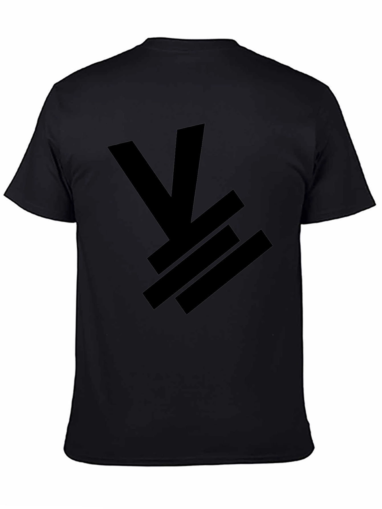 Black Men's Black Graphic Tee - Abstract Design view 4