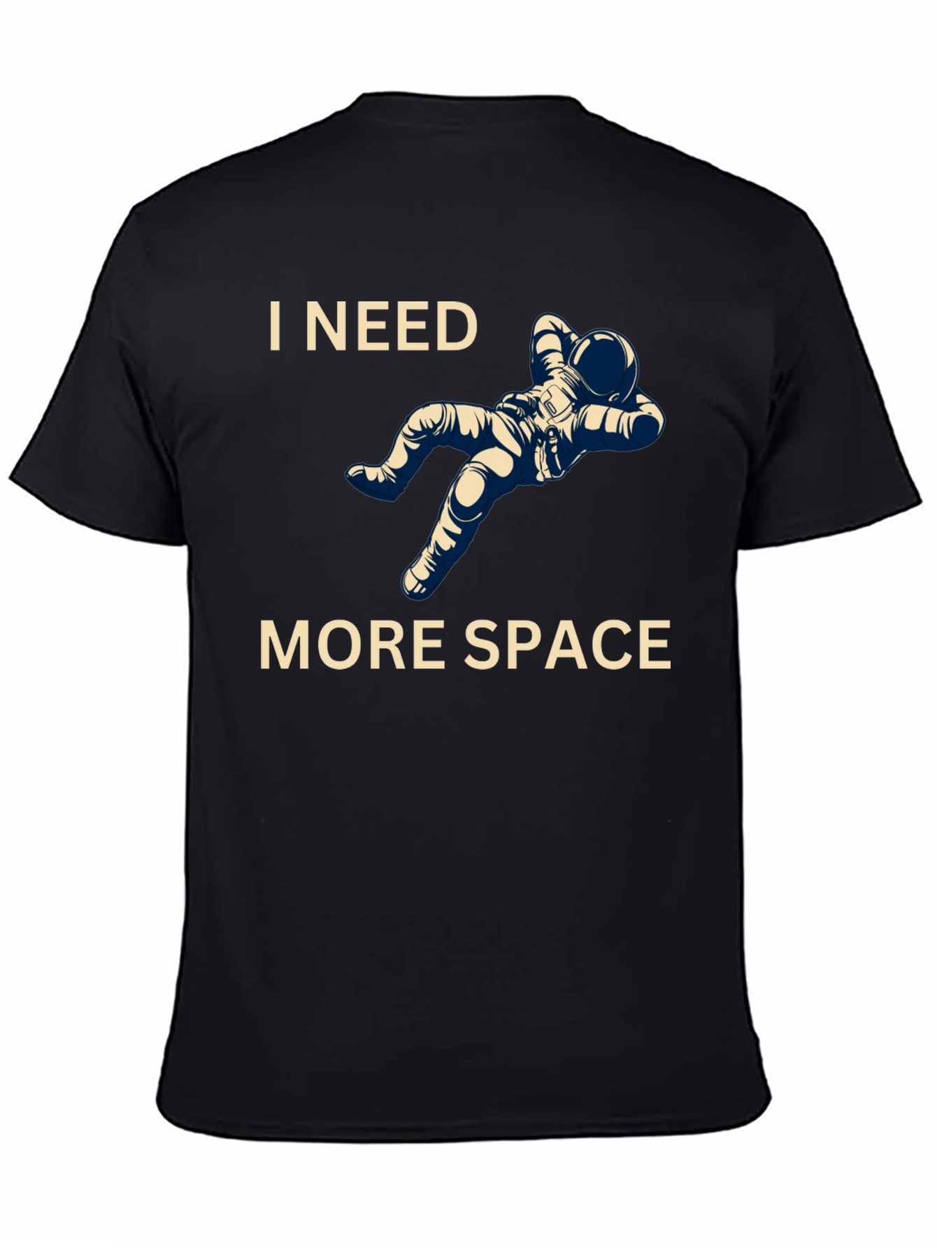Black I Need More Space T-Shirt Astronaut Graphic Tee view 4