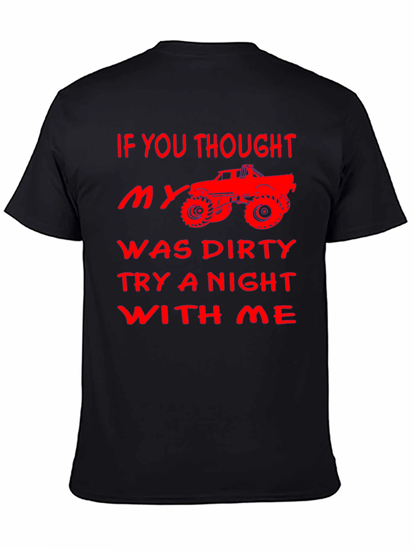 Black Funny Dirty Truck T-Shirt view 4