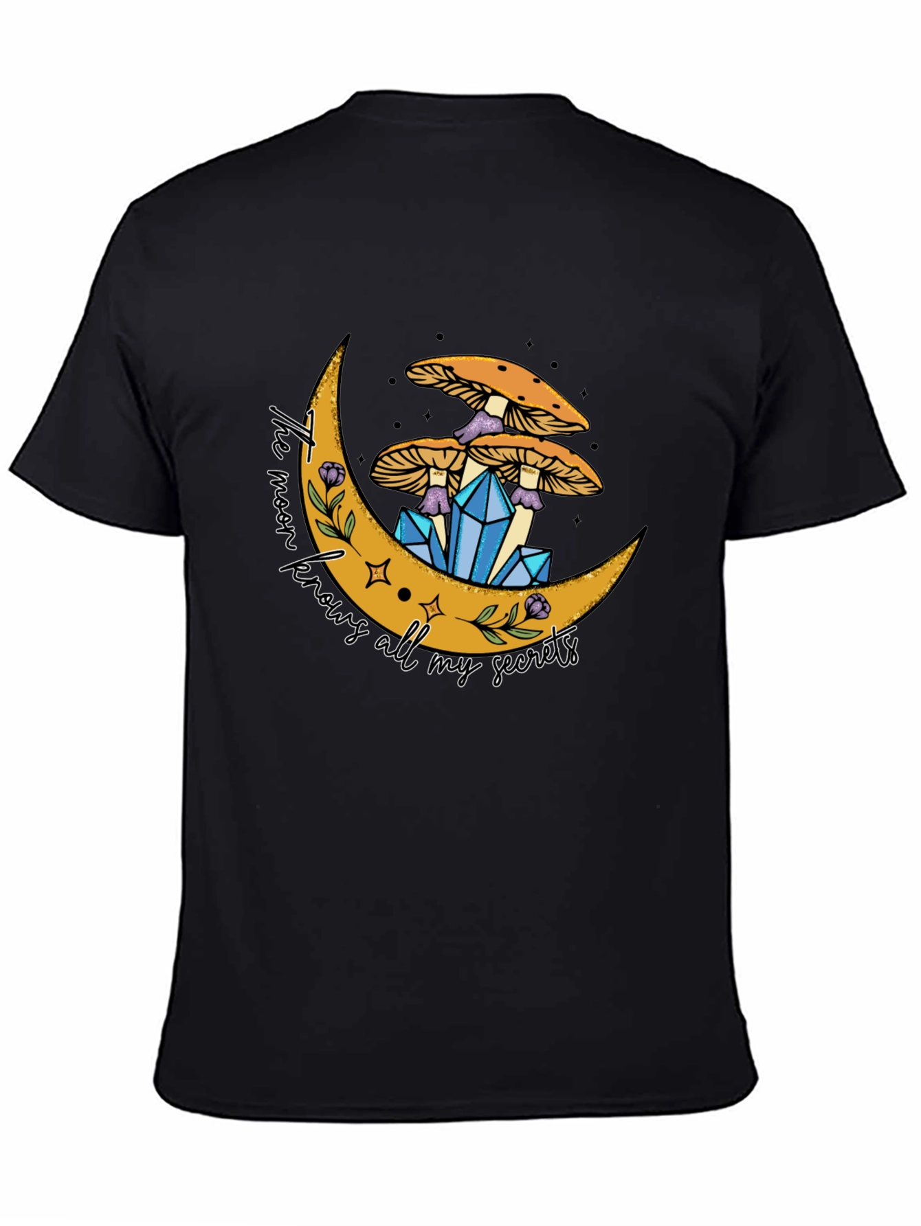Black Mystic Moon Graphic Tee - Unisex Cotton Blend view 4