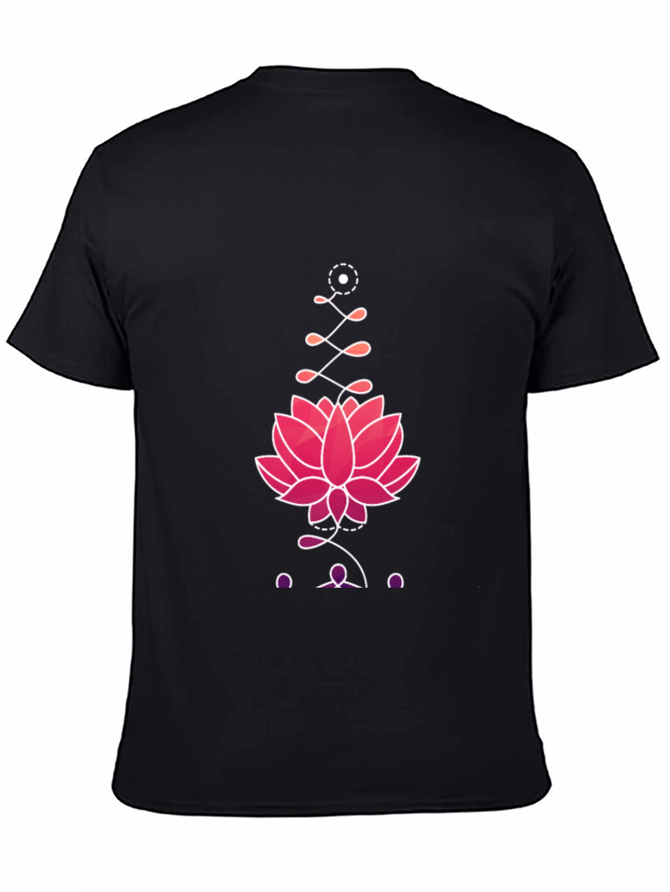 Black Lotus Graphic Print Tee - Black view 4