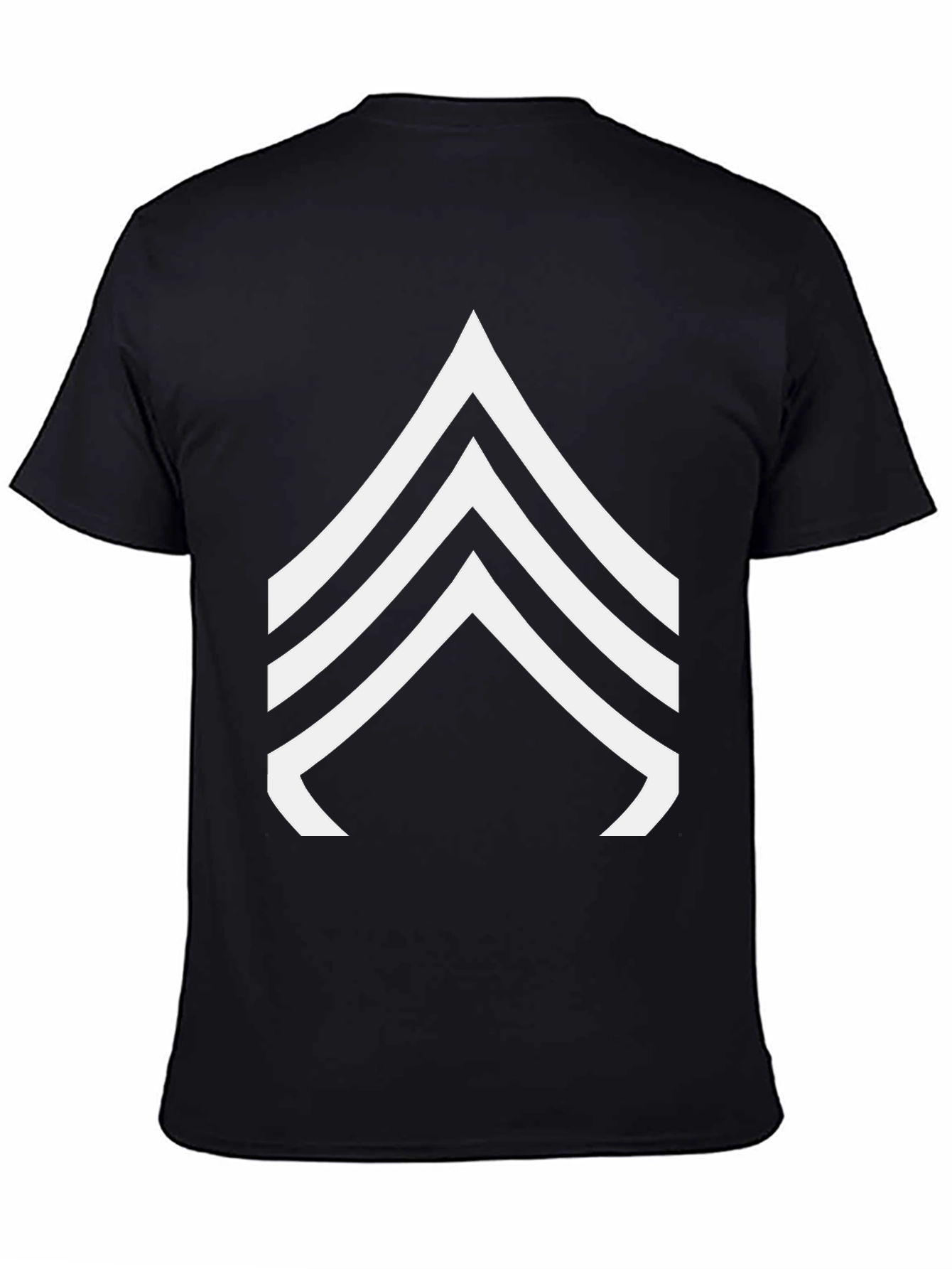 Black Sergeant Stripes Graphic Tee - Black Cotton T-Shirt view 4