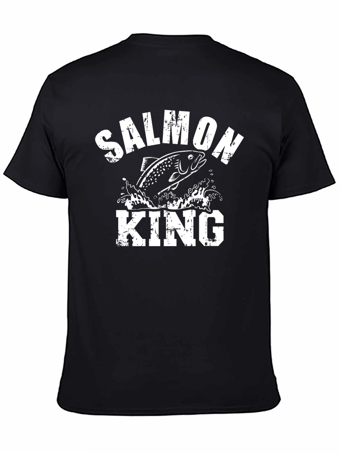 Black Salmon King Graphic T-Shirt - Black view 4