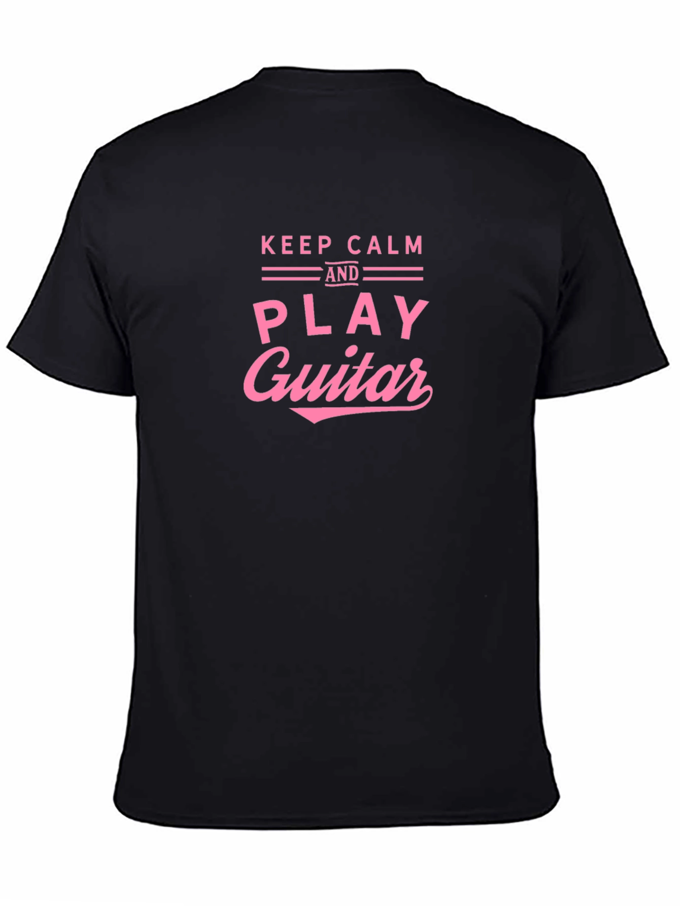 Black Keep Calm & Play Guitar Black T-Shirt view 4