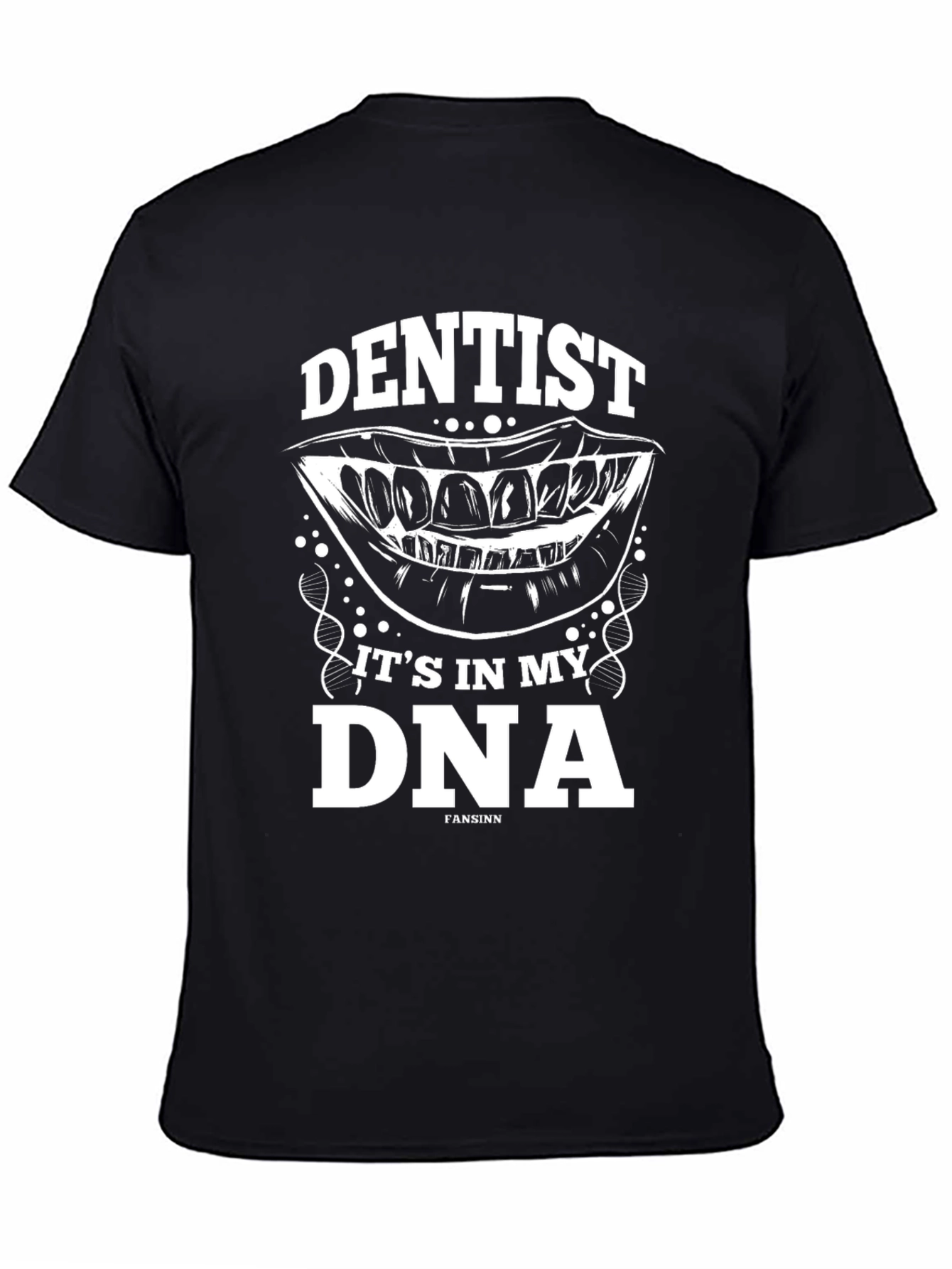 Black Dentist DNA Graphic T-Shirt - Unique Gift for Dental Professionals view 4