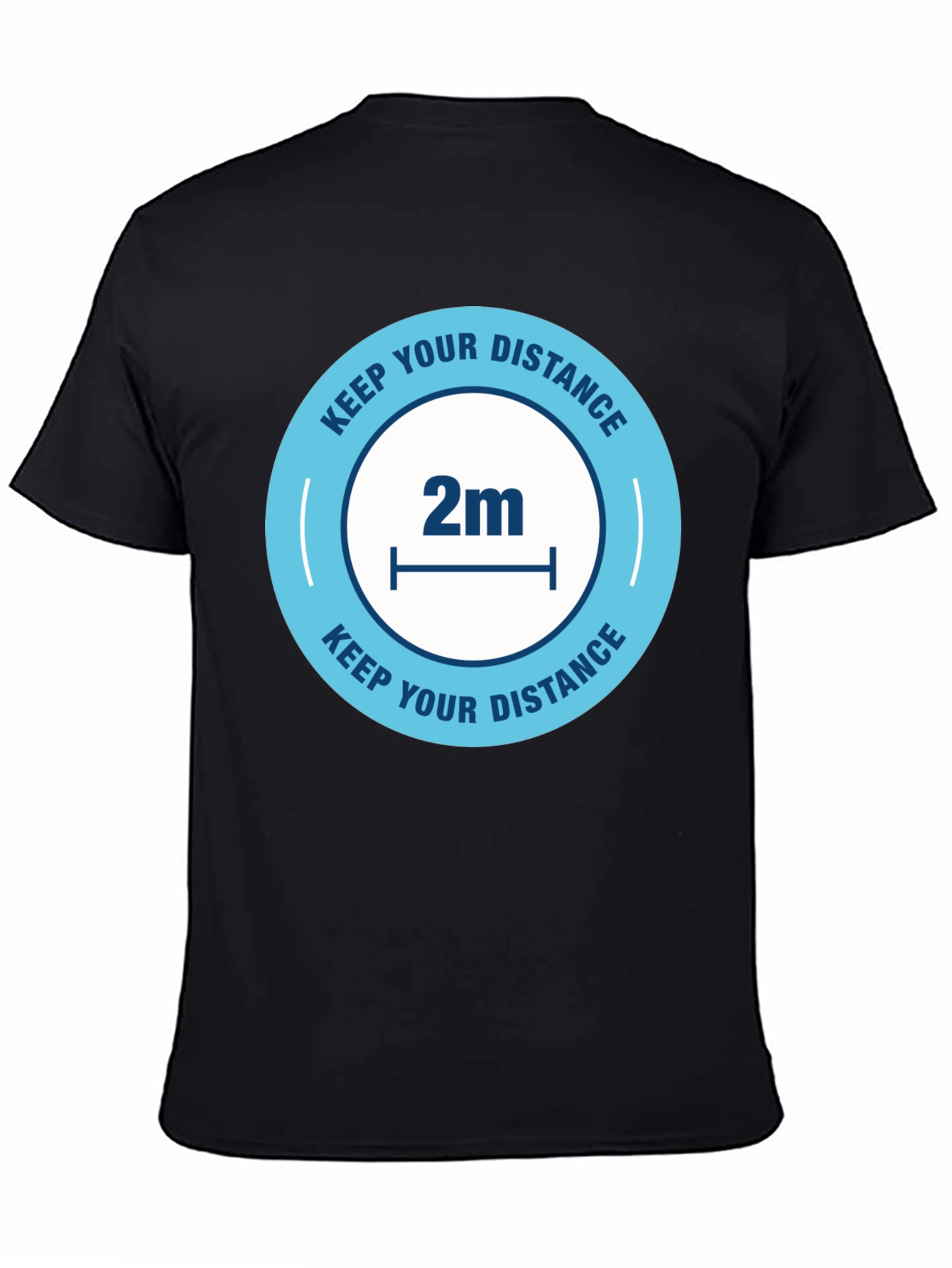 Black Keep Your Distance 2m T-Shirt view 4