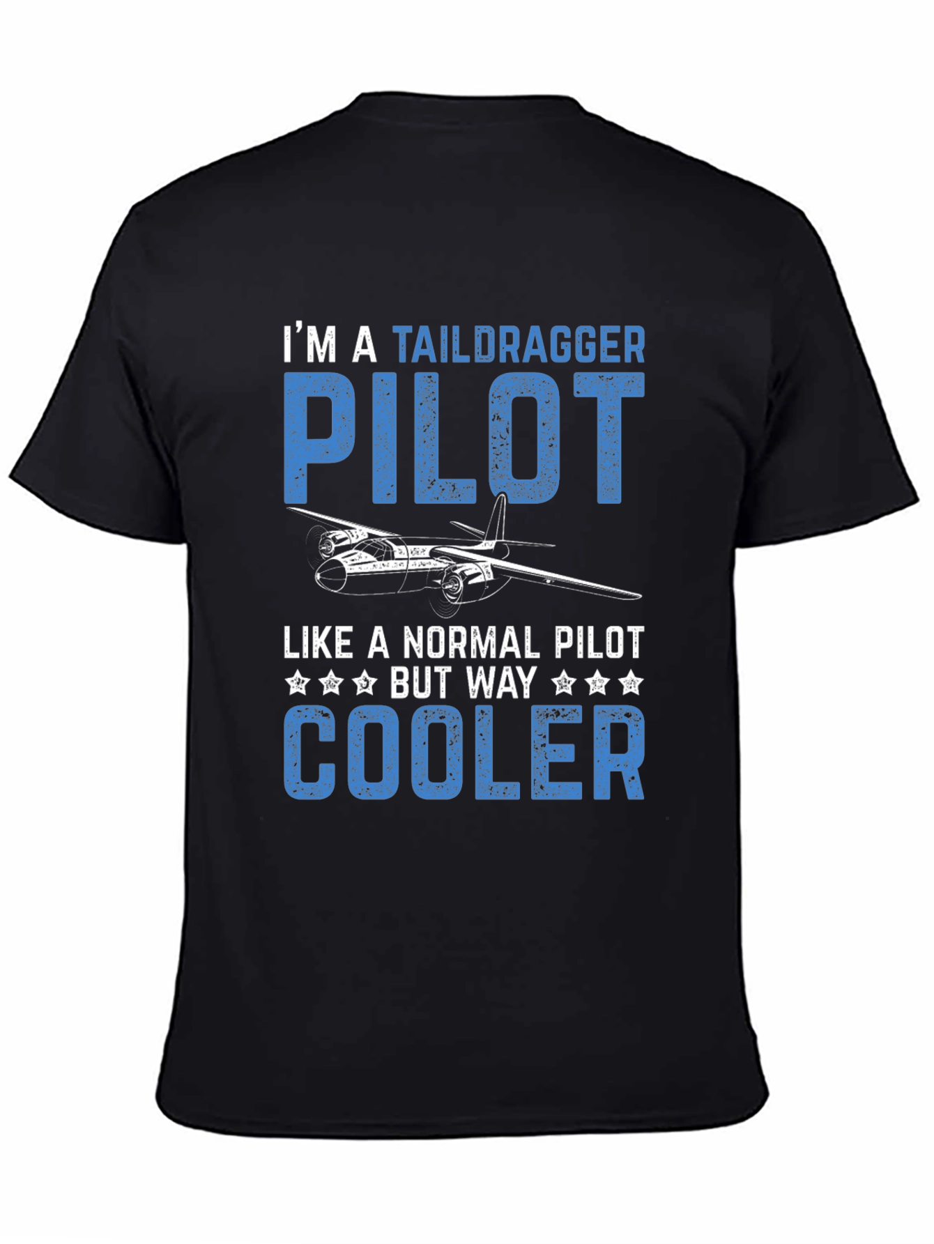 Black Taildragger Pilot T-Shirt - Cool Aviation Tee view 4