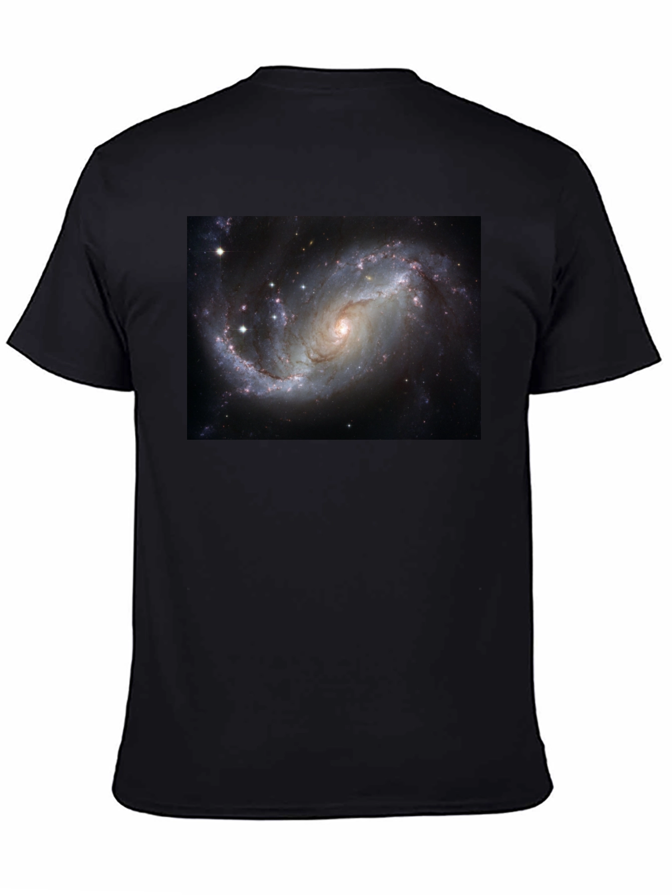Black Galaxy Print Black T-Shirt - Cosmic Style view 4