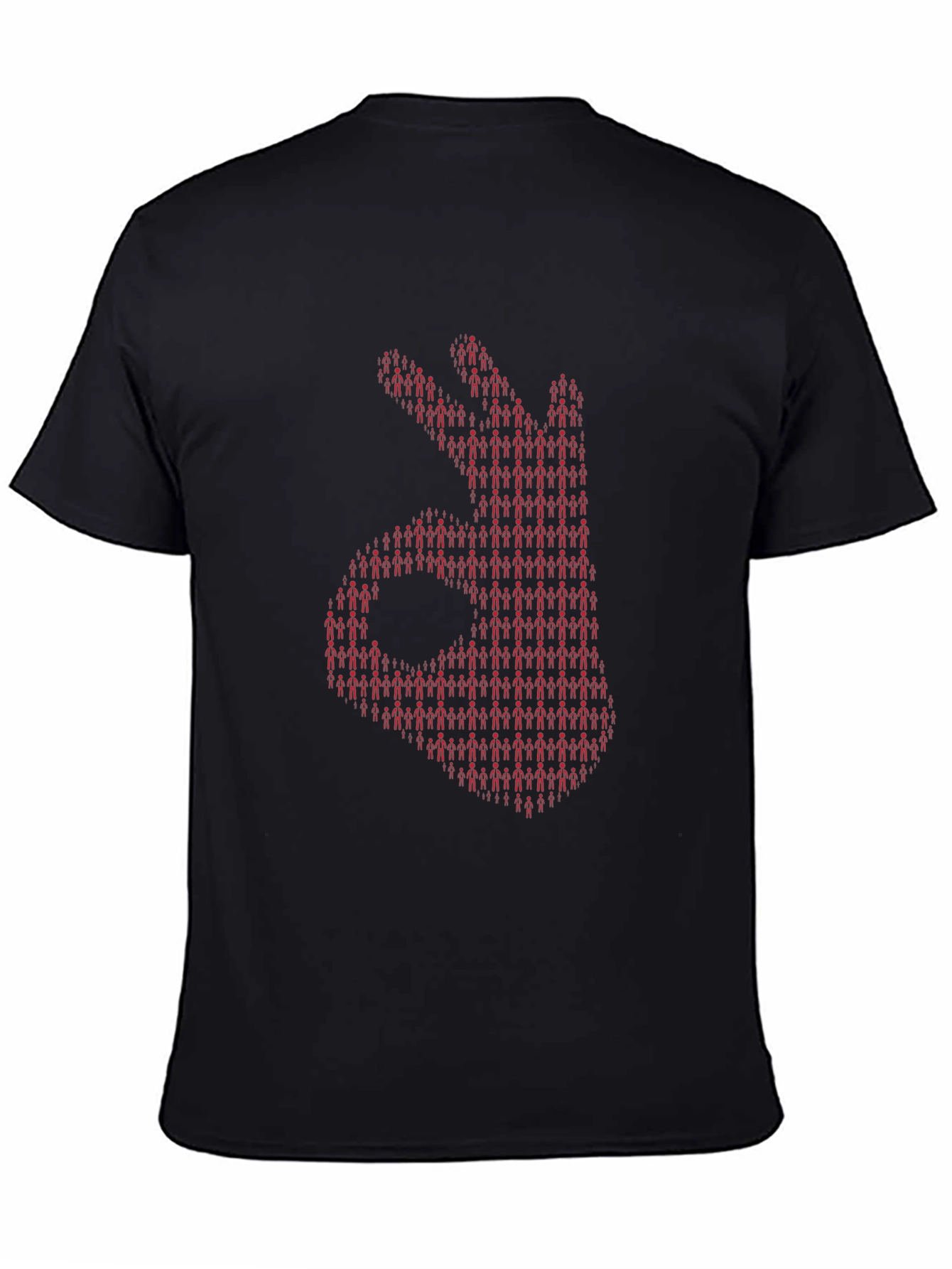 Black OK Hand Sign Graphic Tee - Unique Design view 4