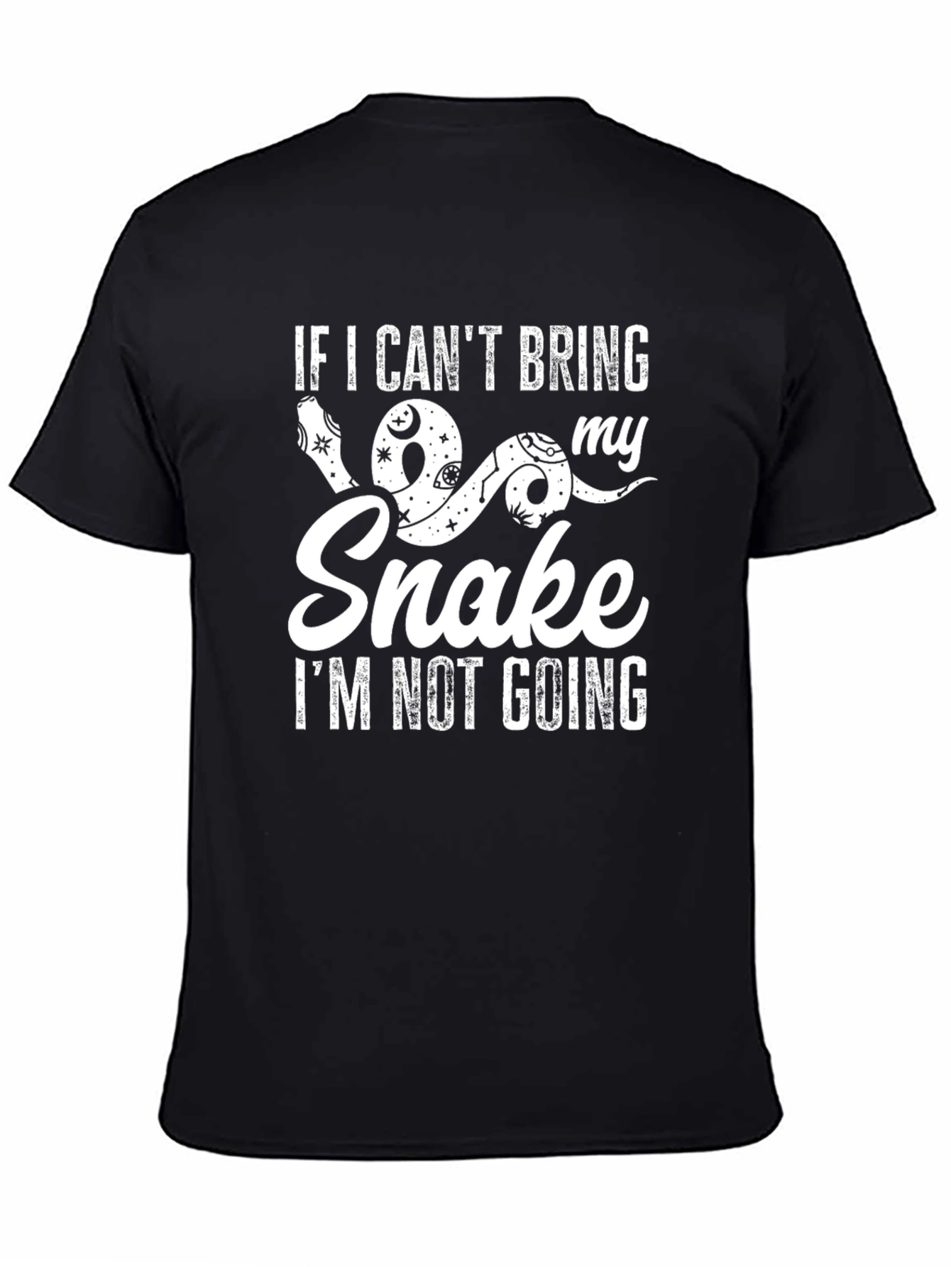 Black Snake Lover Graphic Tee - If I Can't Bring My Snake T-Shirt view 4