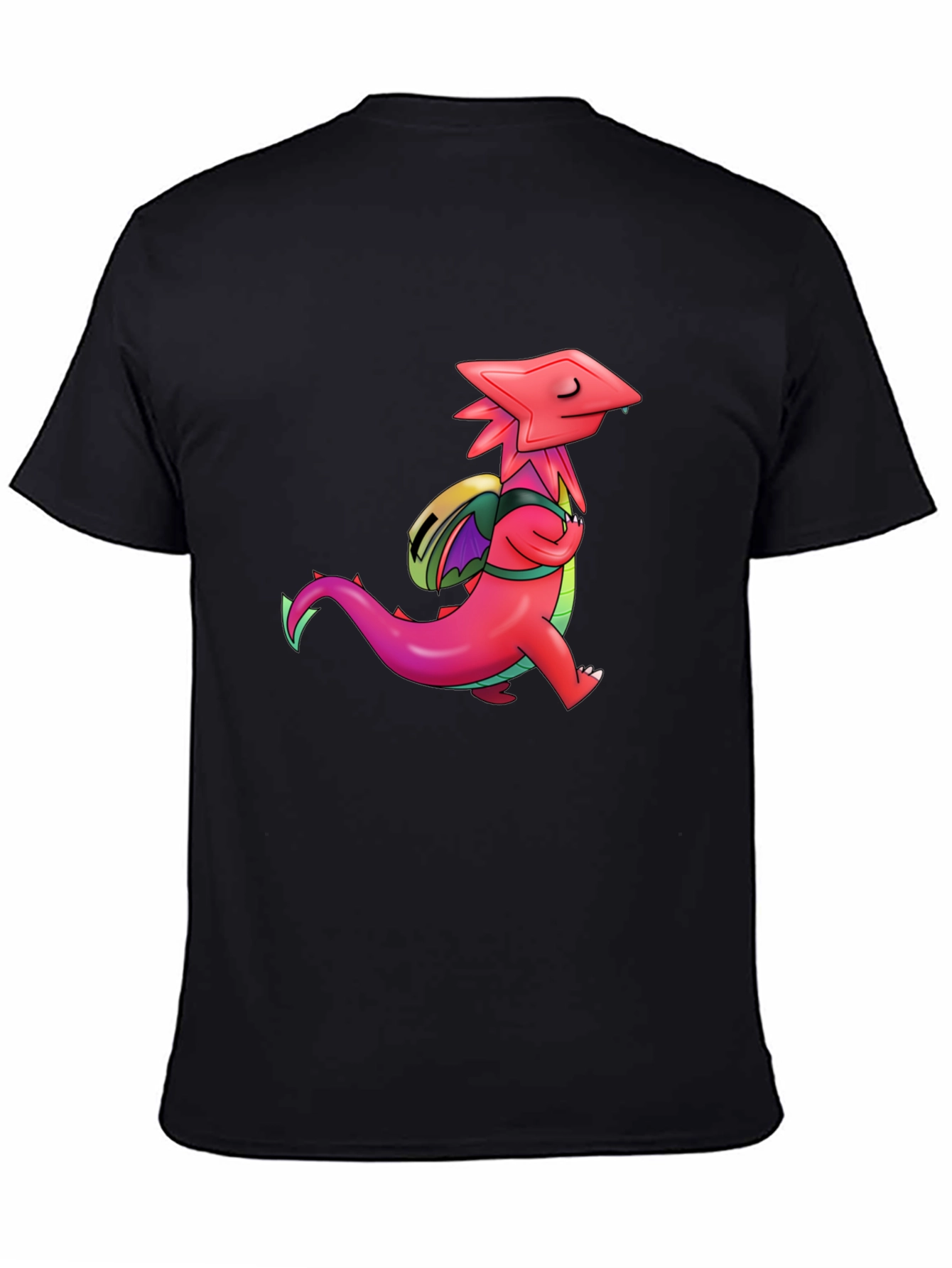 Black Cool Dragon Graphic Black Tee view 4