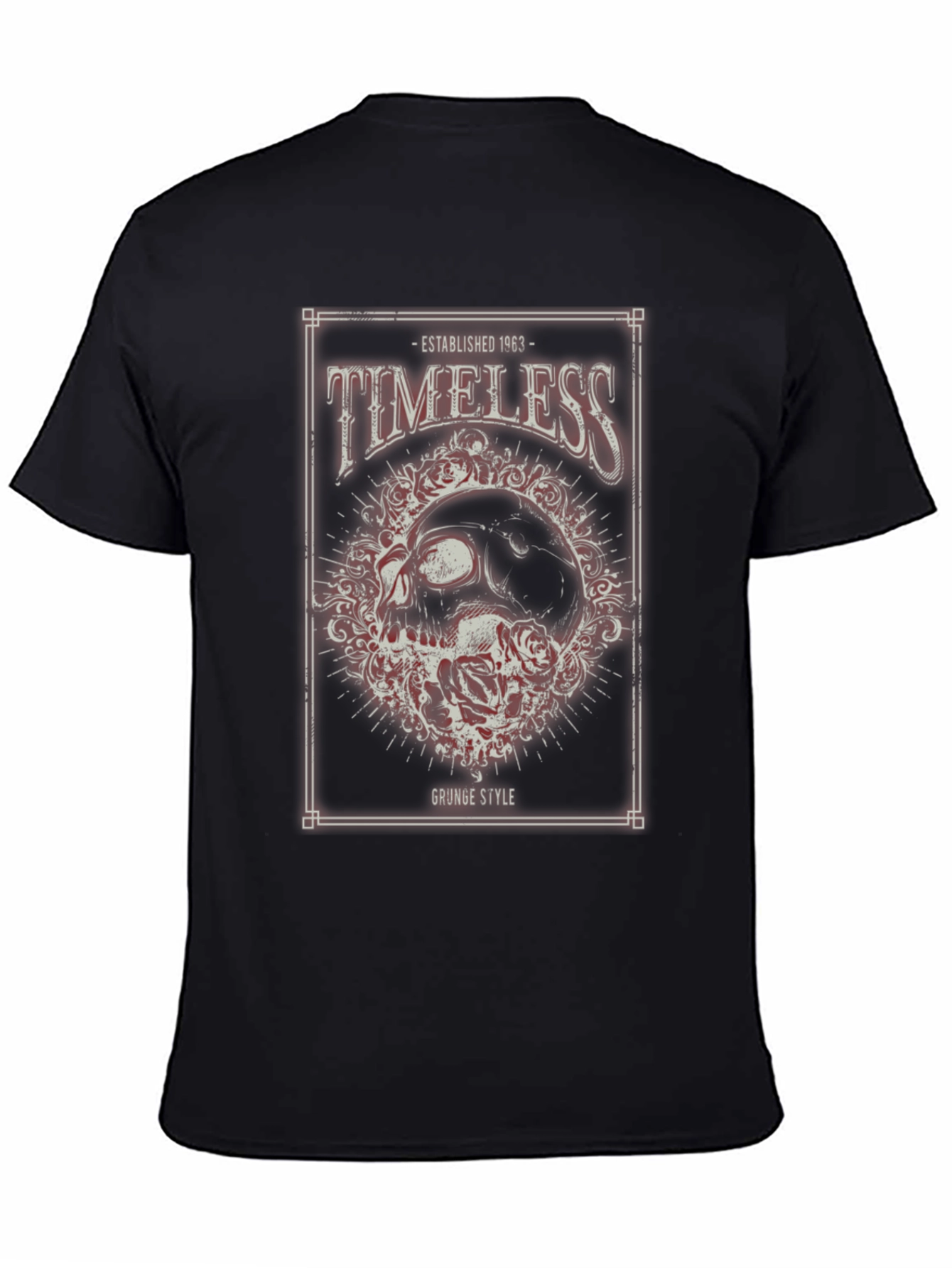 Timeless Grunge Style Skull Graphic T-Shirt - 4